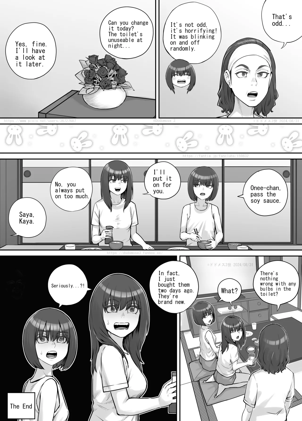 [DODOMESU3SEI] Shinrei Bangumi o Mita Kaya-chan to Saya-chan ga Yachū ni Toire ni Iku Ohanashi [English] page 22 original parody - females only urination hentai manga - read online free