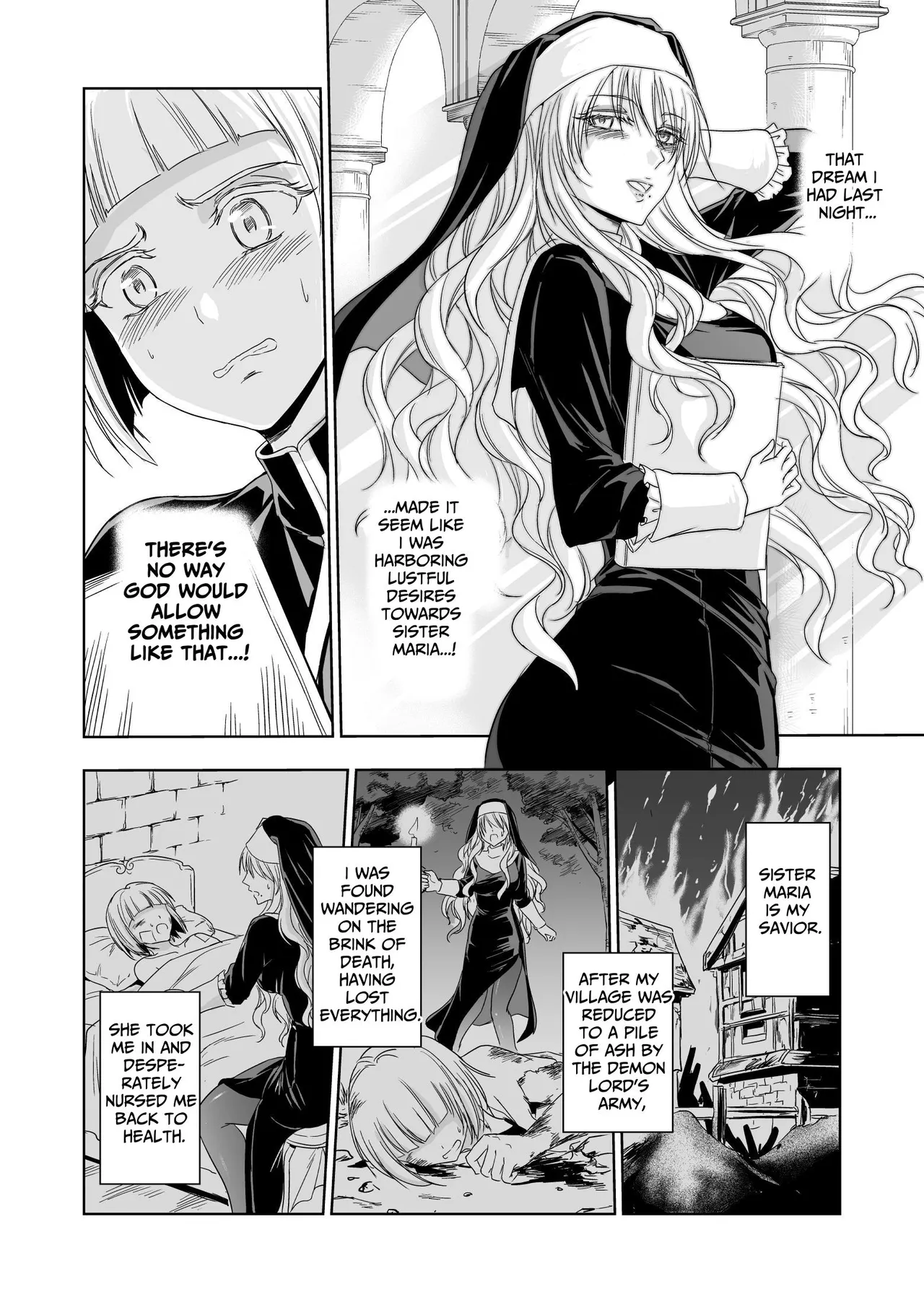 [Palace Inubousaki (Sister Maria Rosetta)] Shitsurakuen ~Haitoku ni Ochiru Seijo~ | Paradise Lost ~A Saint's Descent Into Immorality~ [Digital] [English] [tsuyoshi] - Page 9