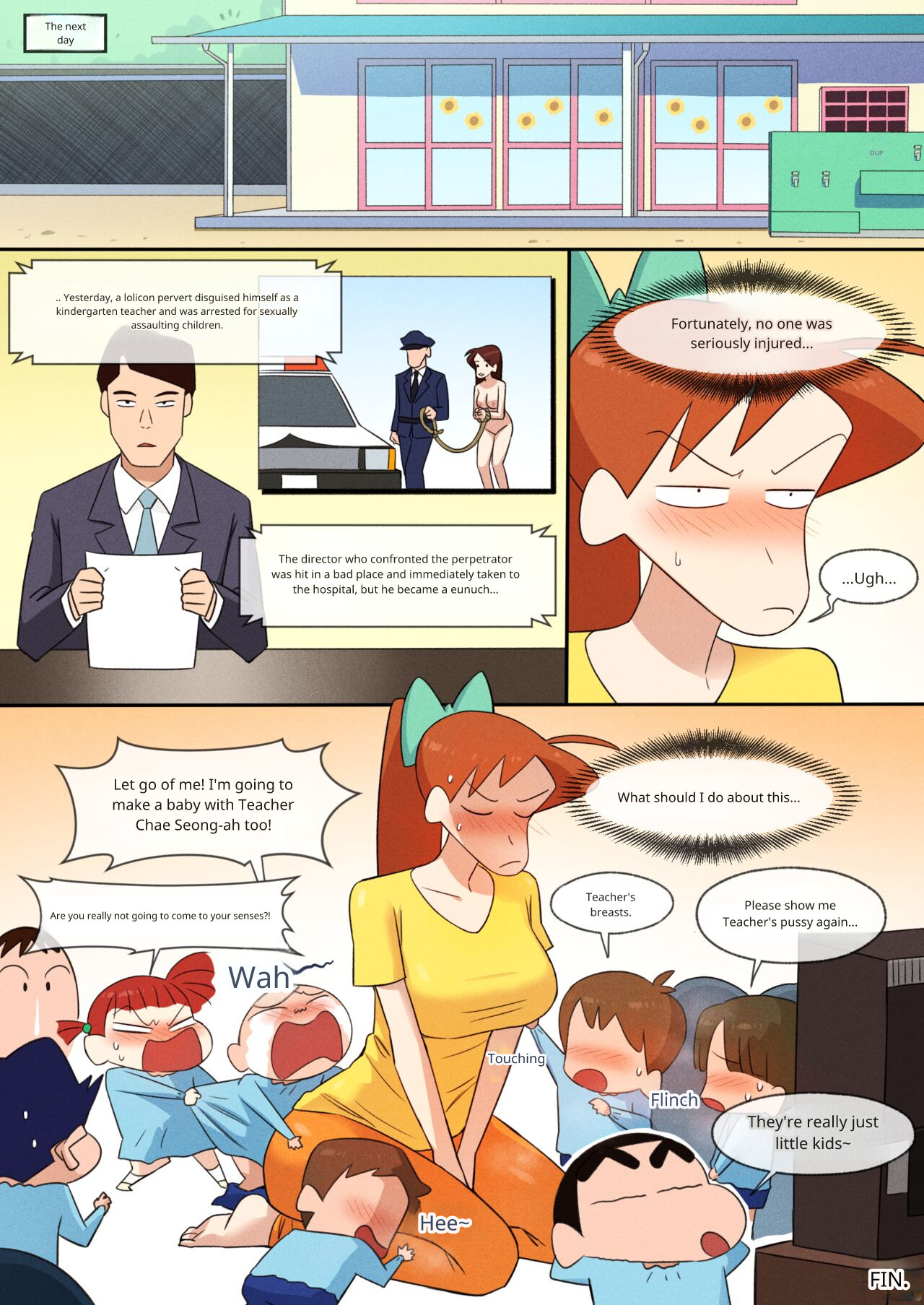 Teacher Chae Seong-ah teaches sex education page 14 featuring shinnosuke nohara crayon shin-chan parody - teacher rough translation hentai manga - read online free