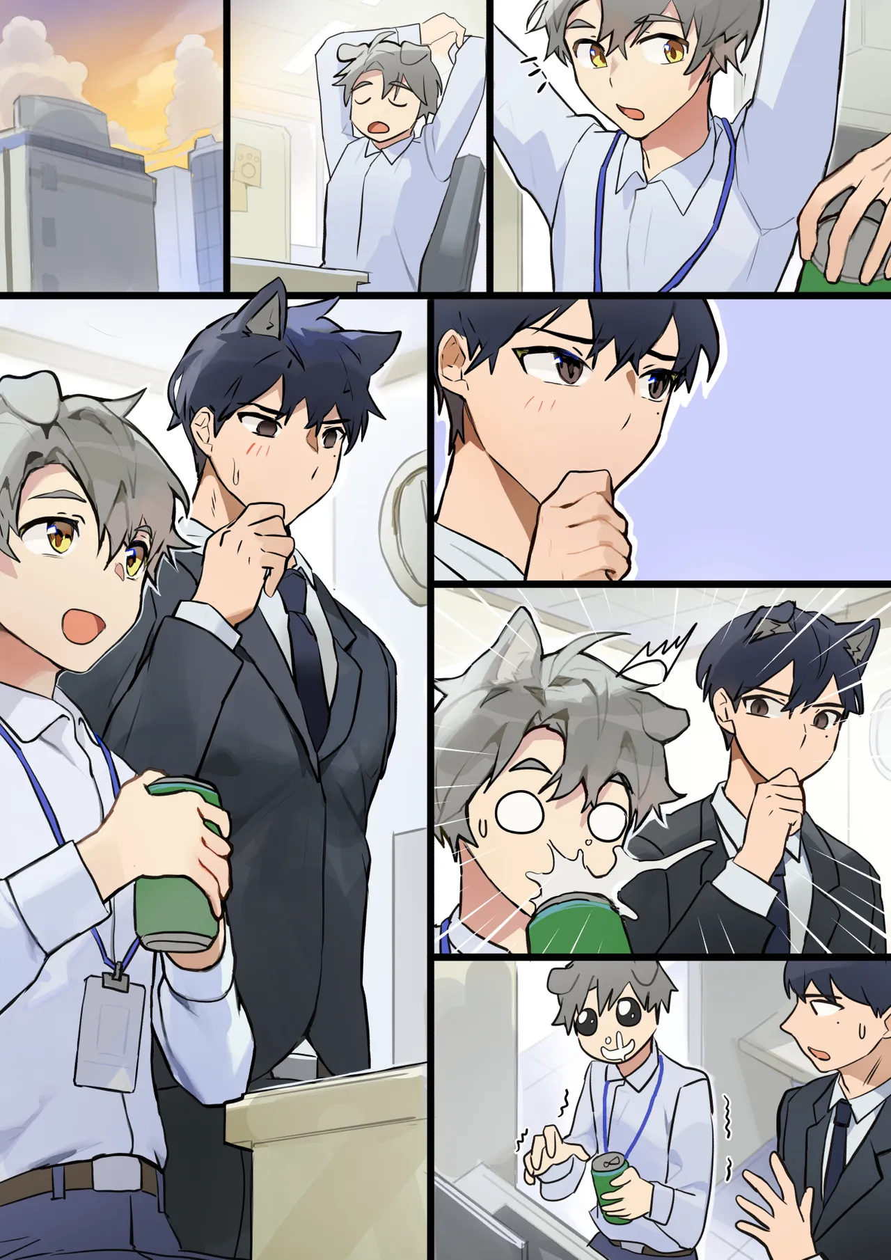 Artist: TAKK -  Min's Secret In-House Romance page 21 original parody - business suit dog boy hentai manga - read online free