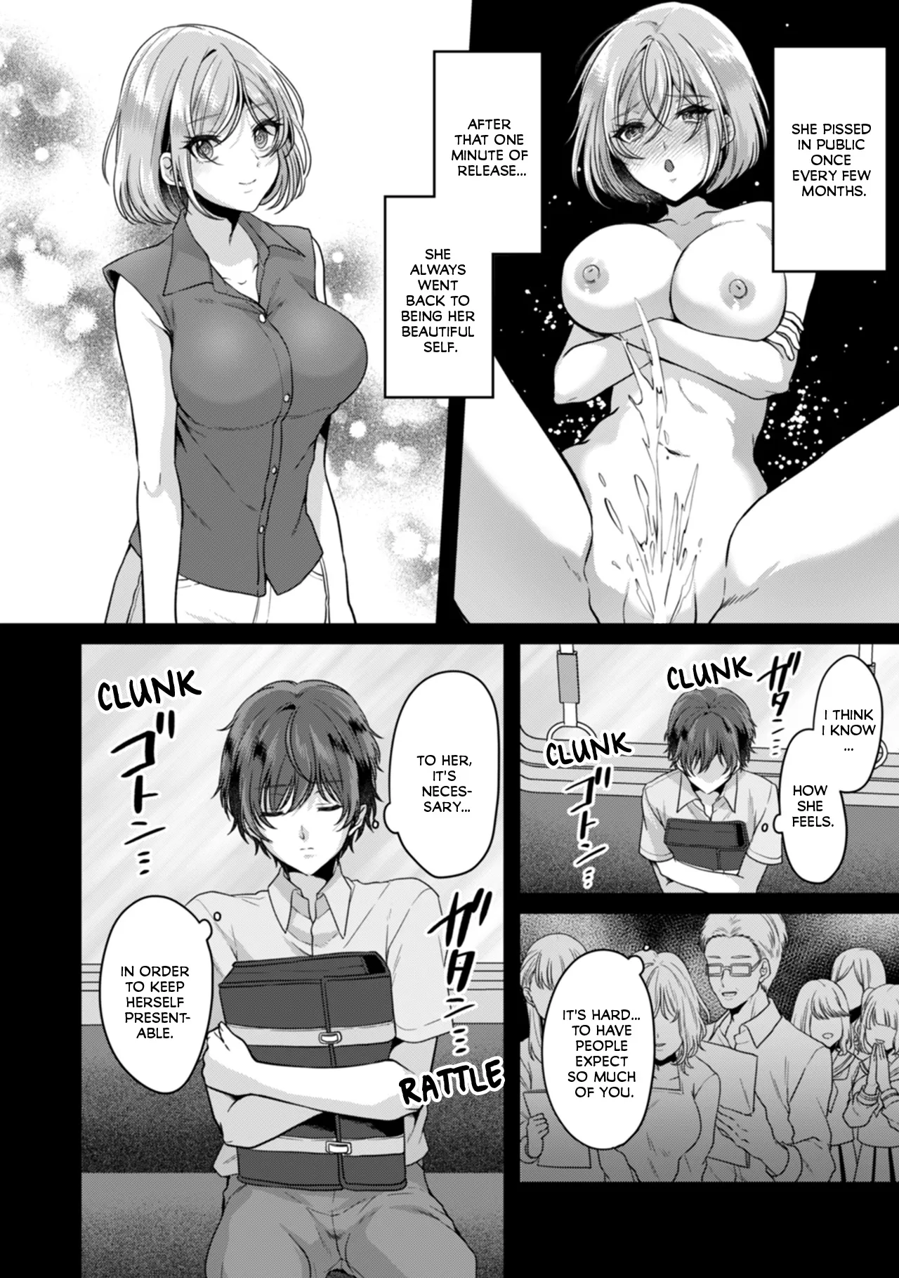 Manin Densha de Shikkin Sunzen!? Chikan Danshi no Ijiwaru na Yubi de Ikasare Tsuzuketa OL | Almost Pissing on a Crowded Train?! #1-10 page 203 - full censorship big breasts hentai manga - read online free