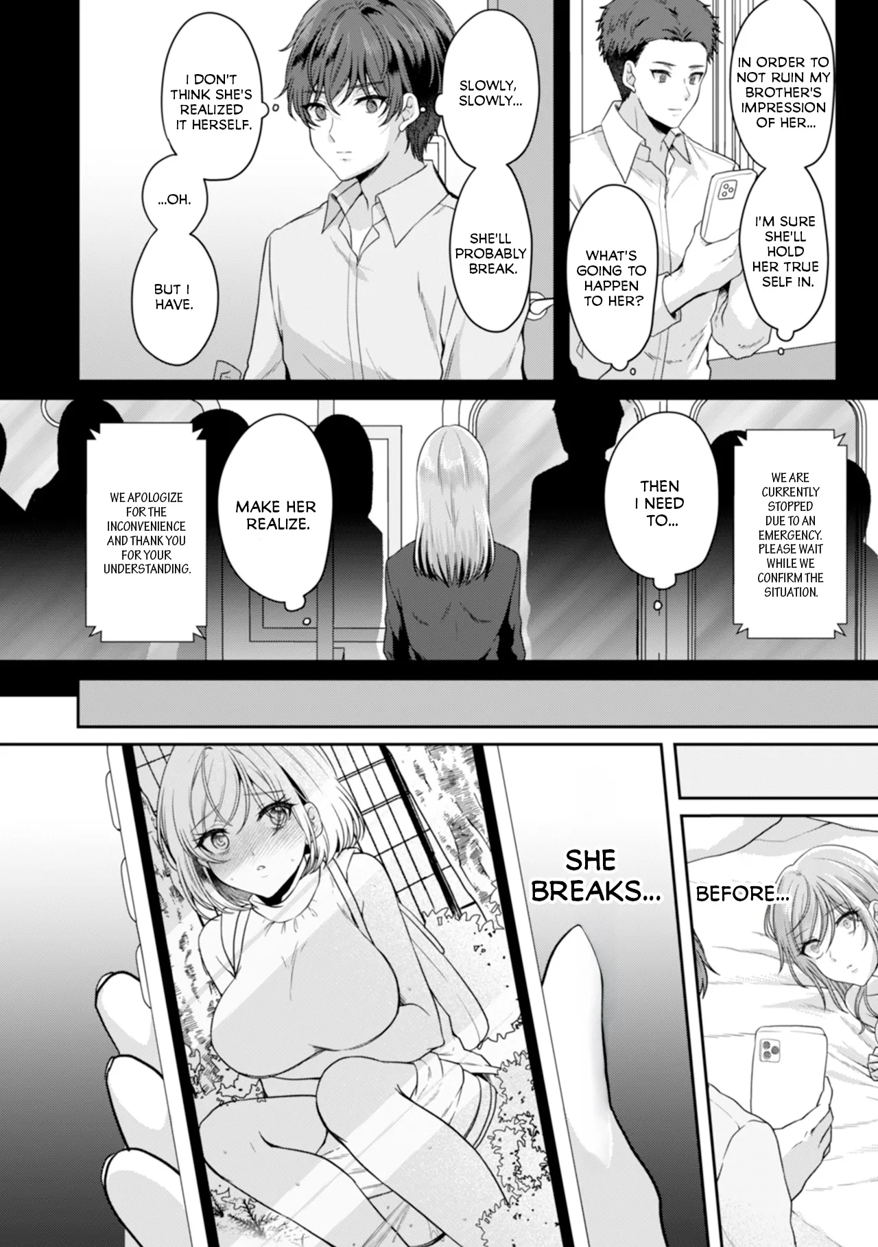 Manin Densha de Shikkin Sunzen!? Chikan Danshi no Ijiwaru na Yubi de Ikasare Tsuzuketa OL | Almost Pissing on a Crowded Train?! #1-10 page 205 - big breasts chastity belt hentai manga - read online free