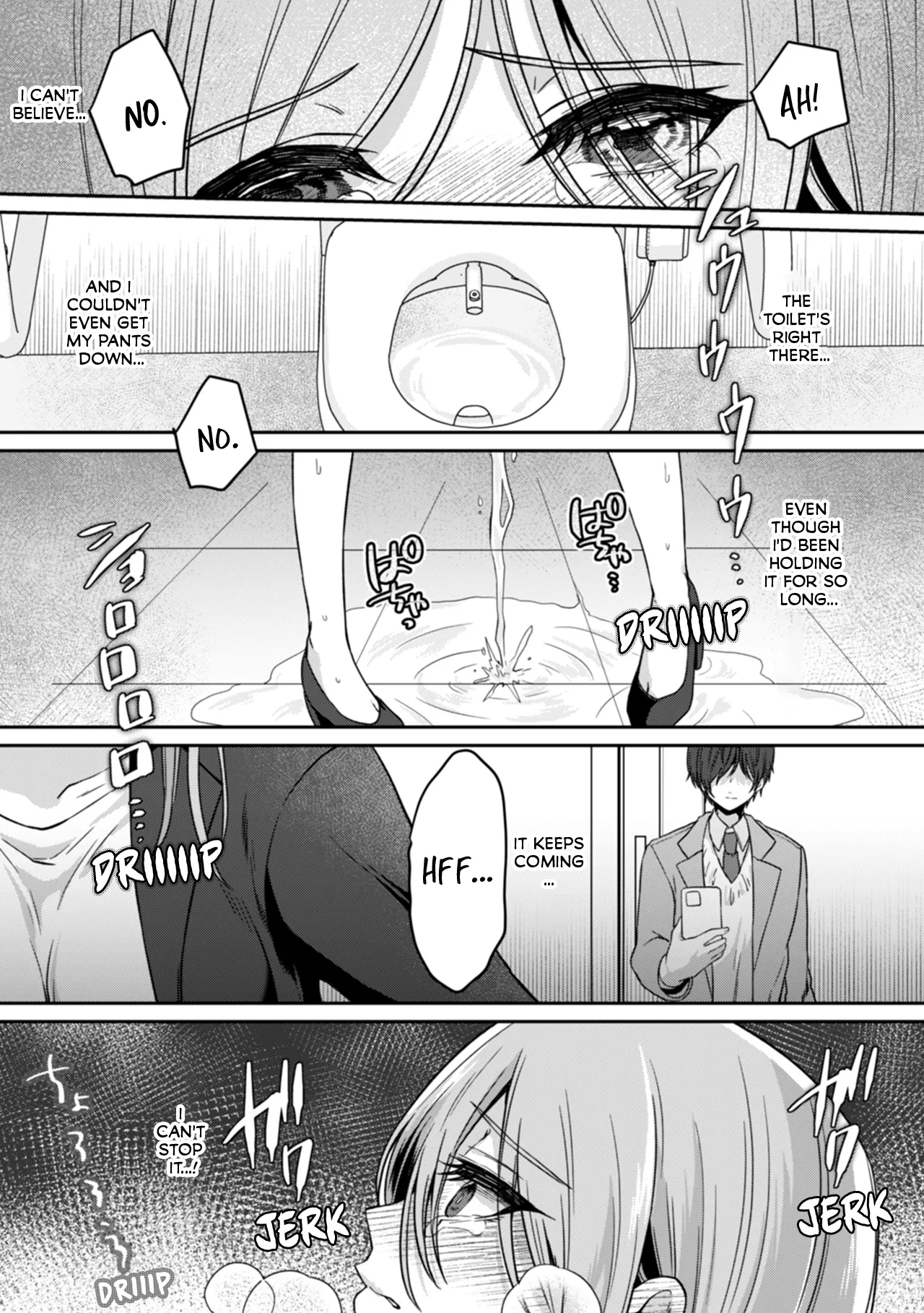 Manin Densha de Shikkin Sunzen!? Chikan Danshi no Ijiwaru na Yubi de Ikasare Tsuzuketa OL | Almost Pissing on a Crowded Train?! #1-10 page 34 - full censorship big breasts hentai manga - read online free