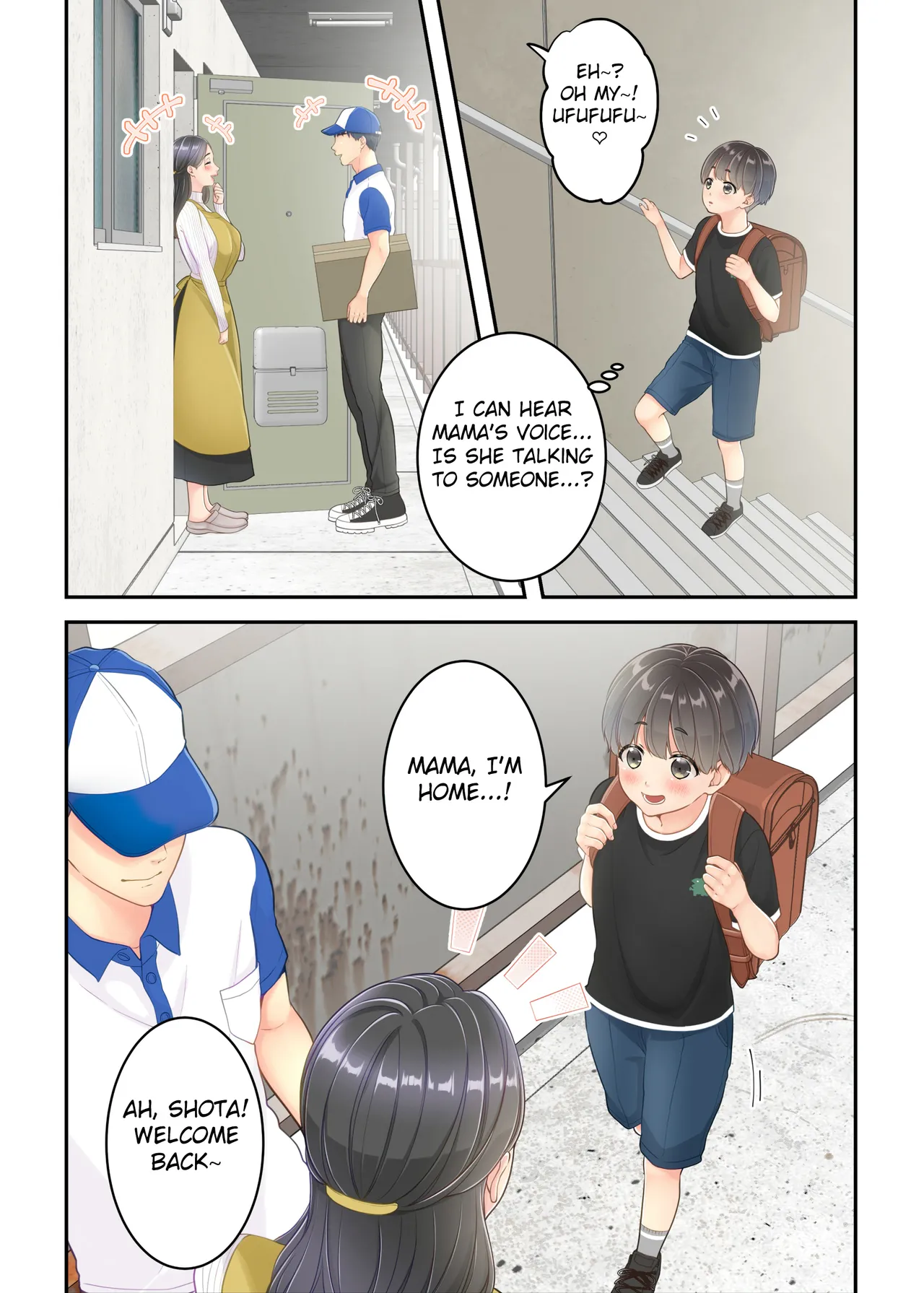 Page 9 of [Yuriko Club] Boku no Mama to Takuhai no Onii-san ga. [English] [Fated Circle]