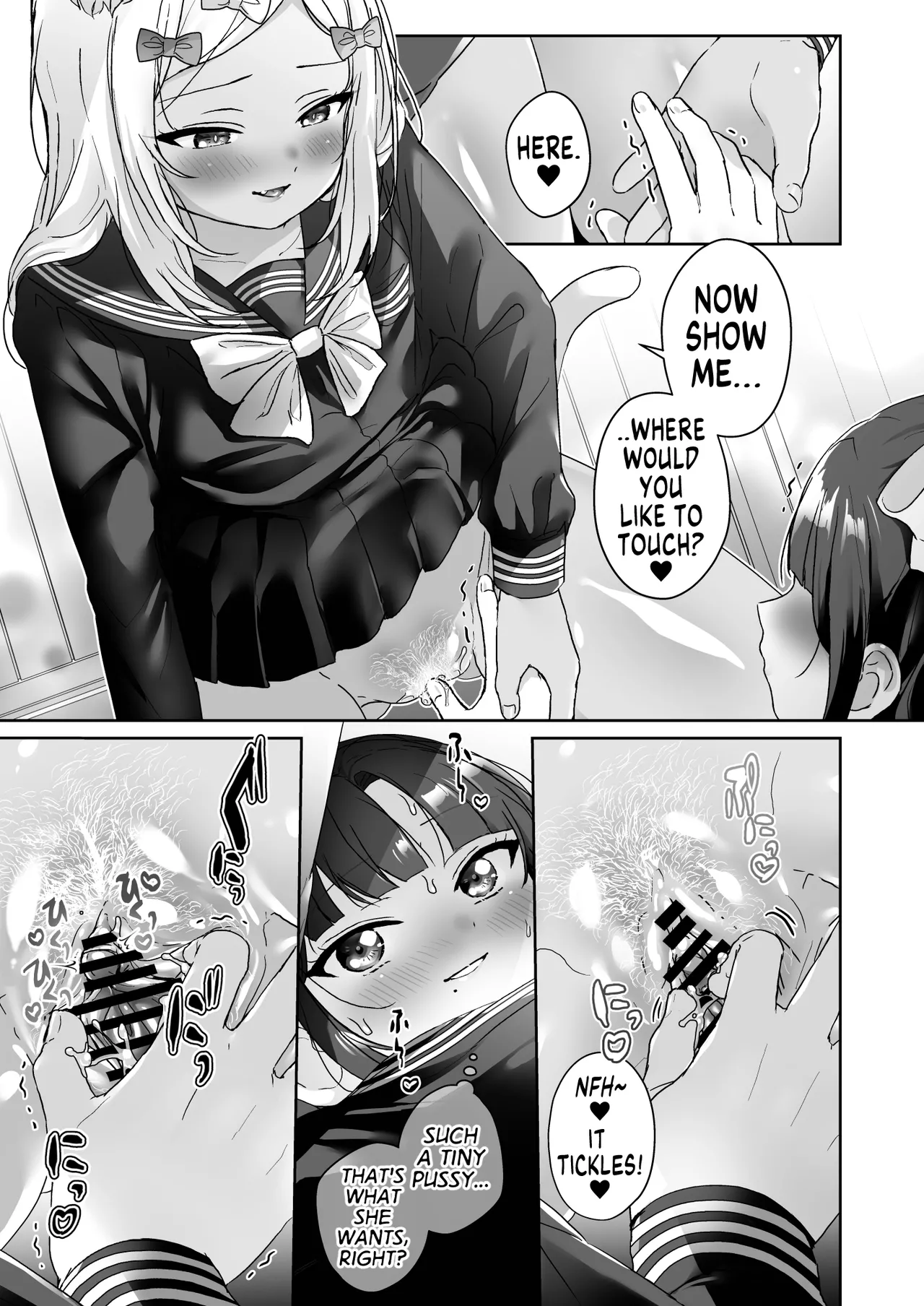 [Koko de Chikubi o Hitotsumami (Juurouta)] Shoujo Ochi -Ron-chan to Hajimete Course- | Falling for Being a Girl: My First Session With Lon-chan [English] [GTF] [Digital] page 18 original parody - females only schoolgirl uniform hentai manga - read online free