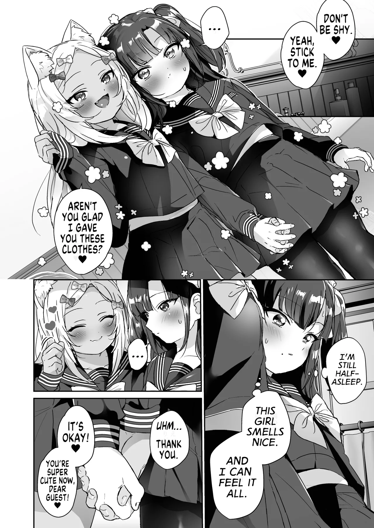 [Koko de Chikubi o Hitotsumami (Juurouta)] Shoujo Ochi -Ron-chan to Hajimete Course- | Falling for Being a Girl: My First Session With Lon-chan [English] [GTF] [Digital] page 9 original parody - females only schoolgirl uniform hentai manga - read online free