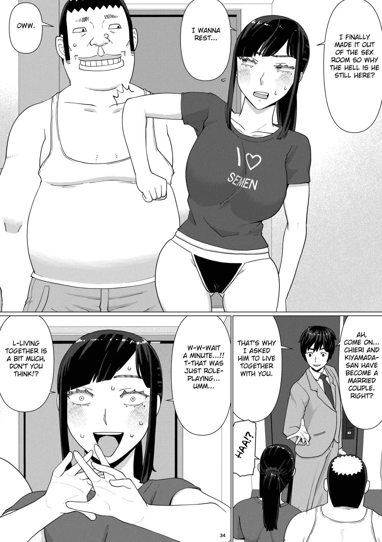 [Jigoku no Nyanko] Chieri-san wa Makerarenai! 3 -Otto Kounin de Dare no Seishi demo Jusei suru Hentai Benki Zuma- Dai 4-kan [English] [Fated Circle] page 38 original parody - beauty mark mosaic censorship hentai manga - read online free