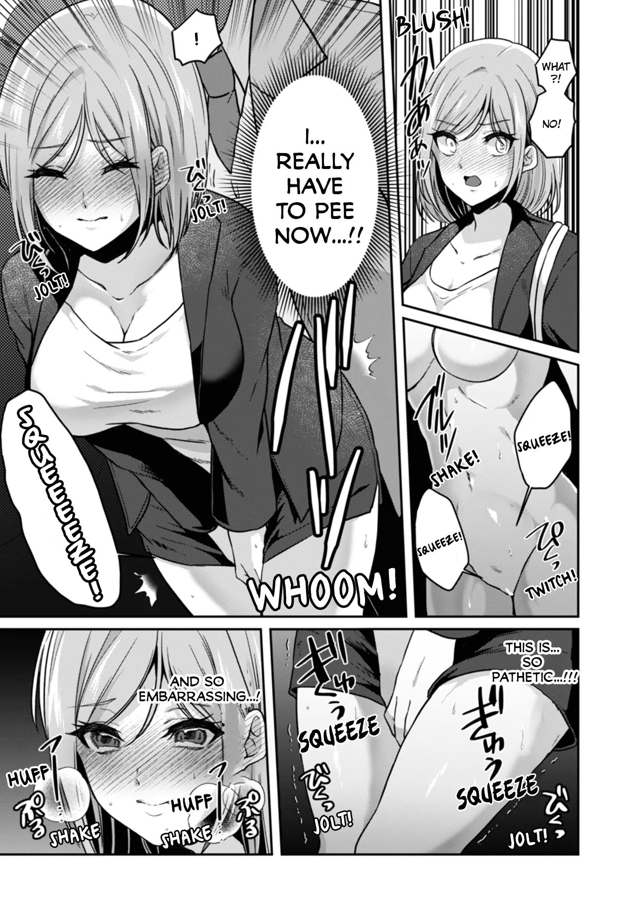 Manin Densha de Shikkin Sunzen!? Chikan Danshi no Ijiwaru na Yubi de Ikasare Tsuzuketa OL | Almost Pissing on a Crowded Train?! #1-16 page 11 - big breasts chastity belt hentai manga - read online free