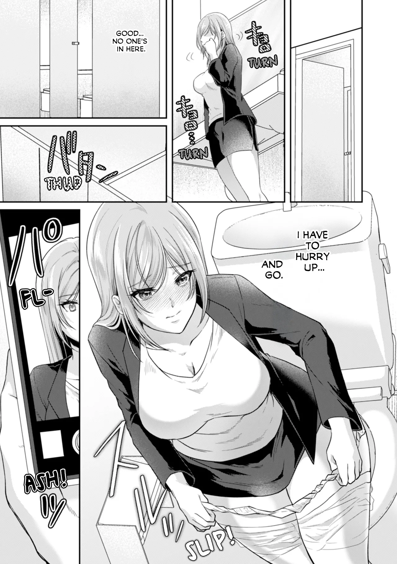 Manin Densha de Shikkin Sunzen!? Chikan Danshi no Ijiwaru na Yubi de Ikasare Tsuzuketa OL | Almost Pissing on a Crowded Train?! #1-16 page 131 - big breasts chastity belt hentai manga - read online free