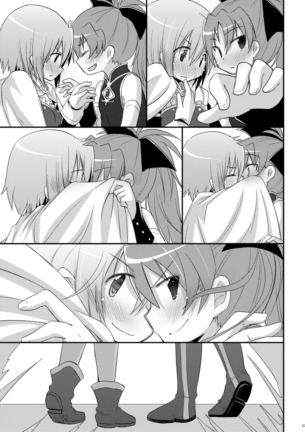 Atashitachi no Kyuuai Sensen | 我們之間的求愛戦線 page 56 featuring sayaka miki puella magi madoka magica parody - yuri kissing hentai manga - read online free