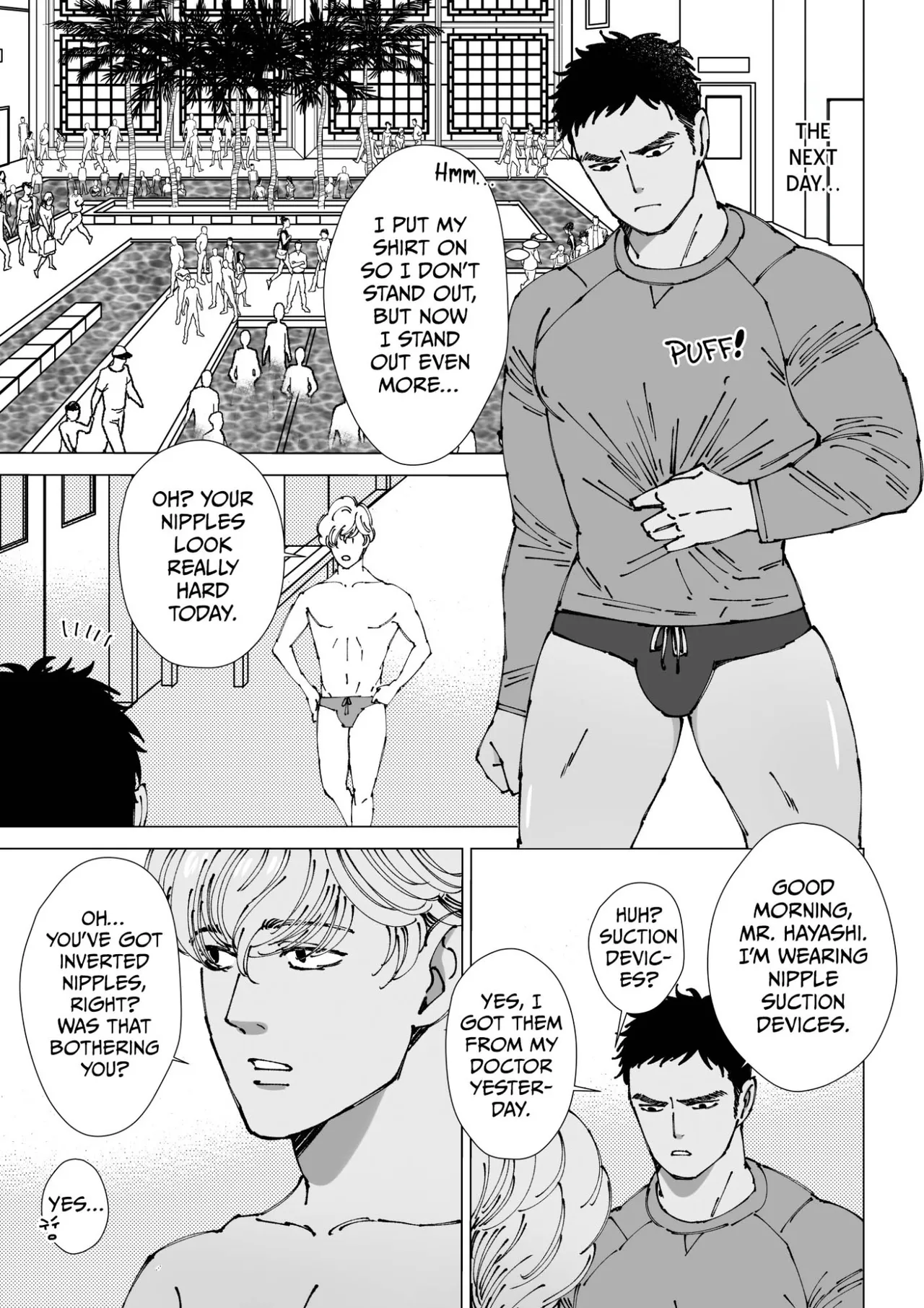 Sawatte Tatasete, Kanbotsu Chikubi. | Touch Me and Make My Inverted Nipples Hard Chapters 1-3 page 13 - muscle lab coat hentai manga - read online free