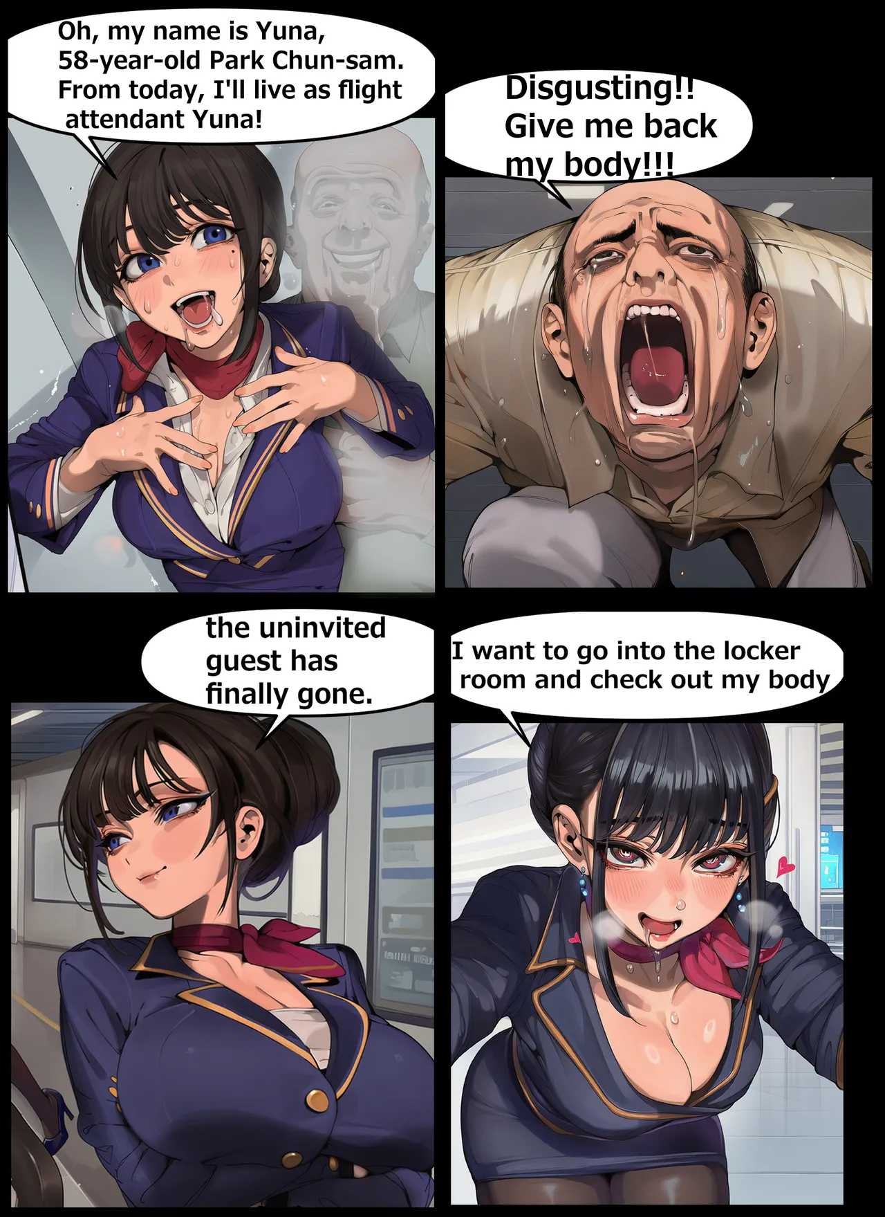 Stewardess ↔ Old pervert - Page 4