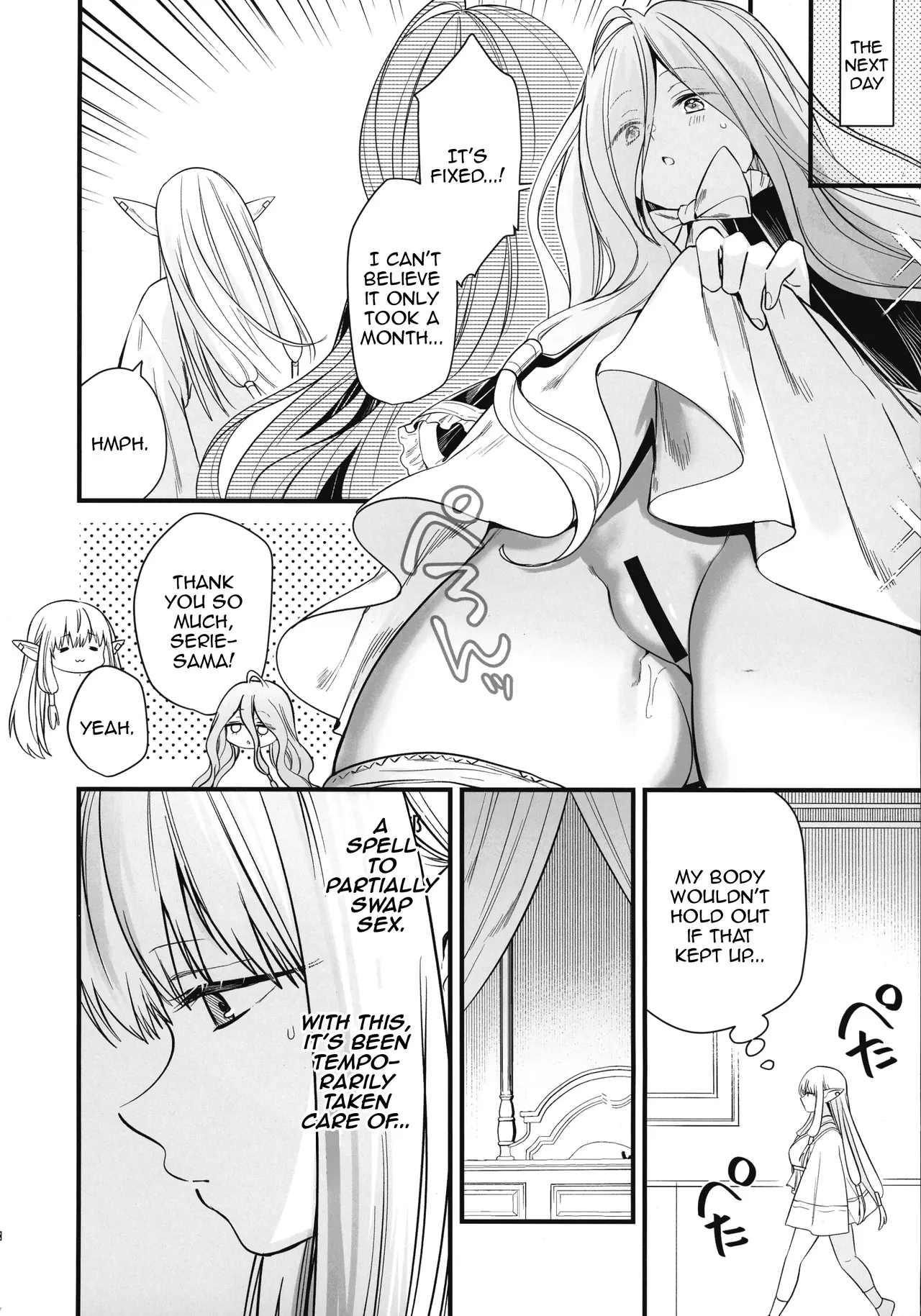 Deshi no Osewa wa Dai Mahoutsukai no Oshigoto | Looking After One's Disciples Is A Great Mage's Responsibility page 27 featuring serie sousou no frieren parody - futanari elf hentai manga - read online free