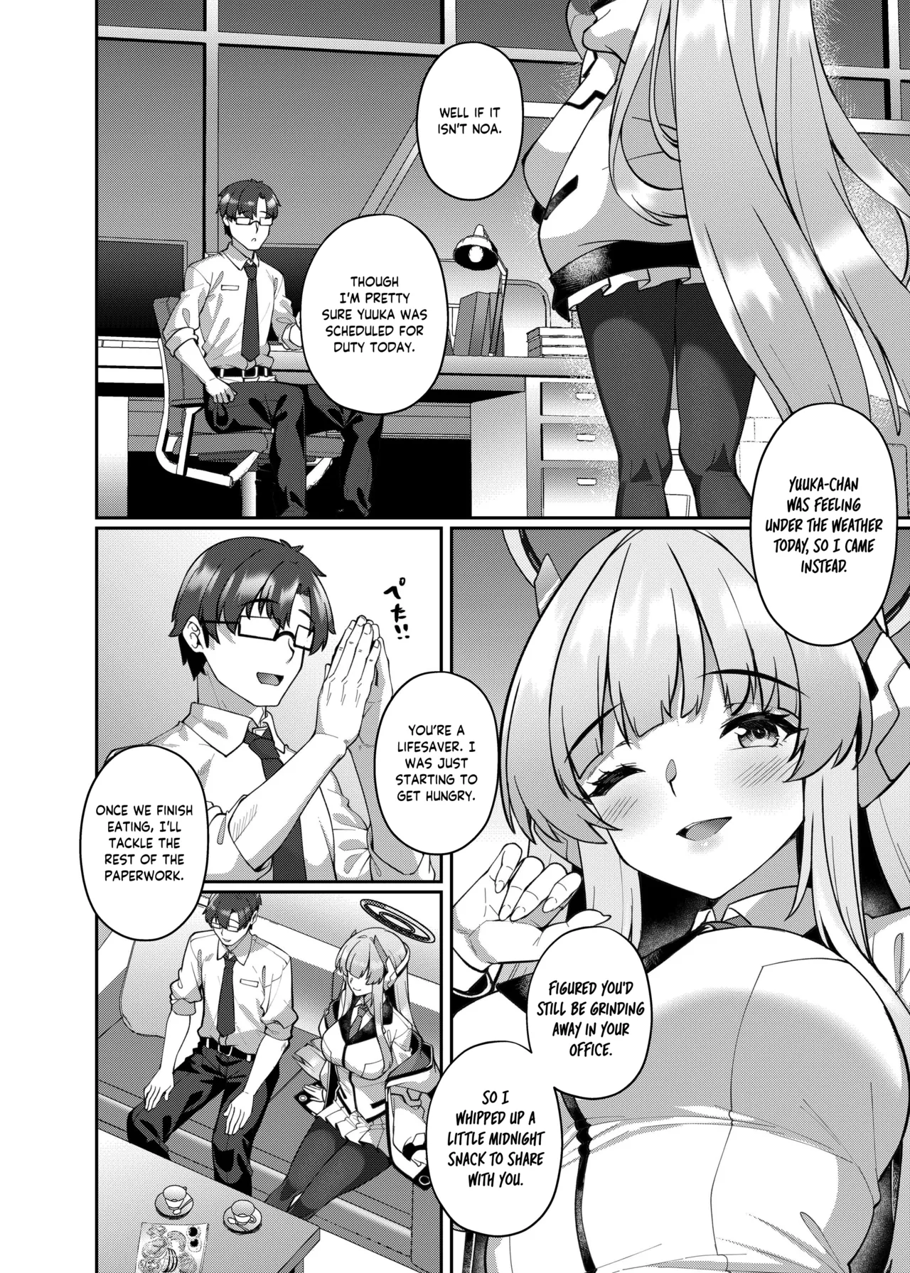 Page 4 of [Kuma no Ana (Shirokuma A)] Kobamenai Yuuwaku Ecchi na Noa ni Gyaku NTR Sareru Hanashi | Irresistible Seduction - How A Naughty Noa Reverse-NTR’d Me (Blue Archive) [English] [Tea Party Scans] [Digital]