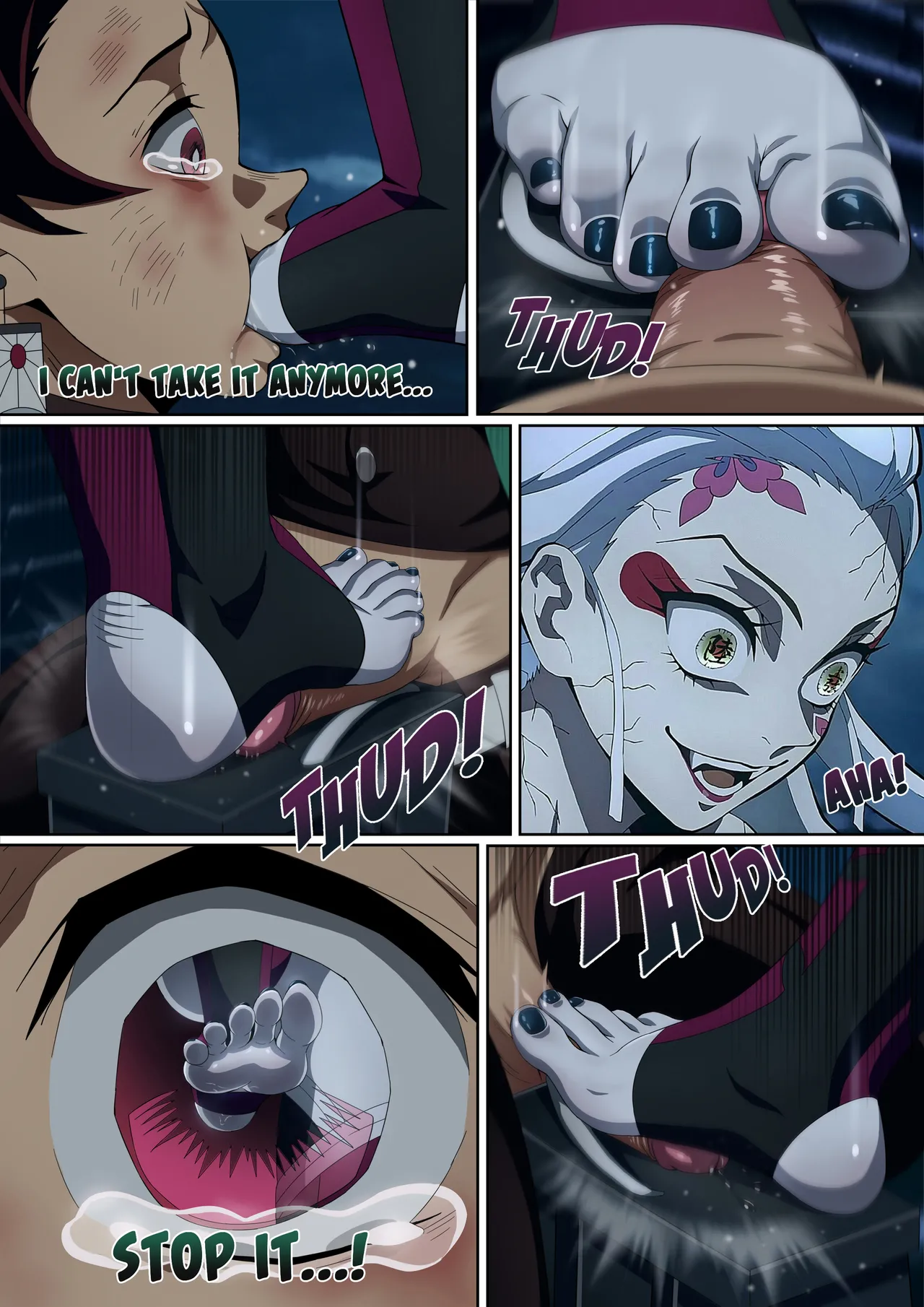Daki’s Blood Demon Art: Trample 堕姫の血鬼術・紅蓮践踏 page 17 featuring nezuko kamado kimetsu no yaiba parody - big breasts humiliation hentai manga - read online free