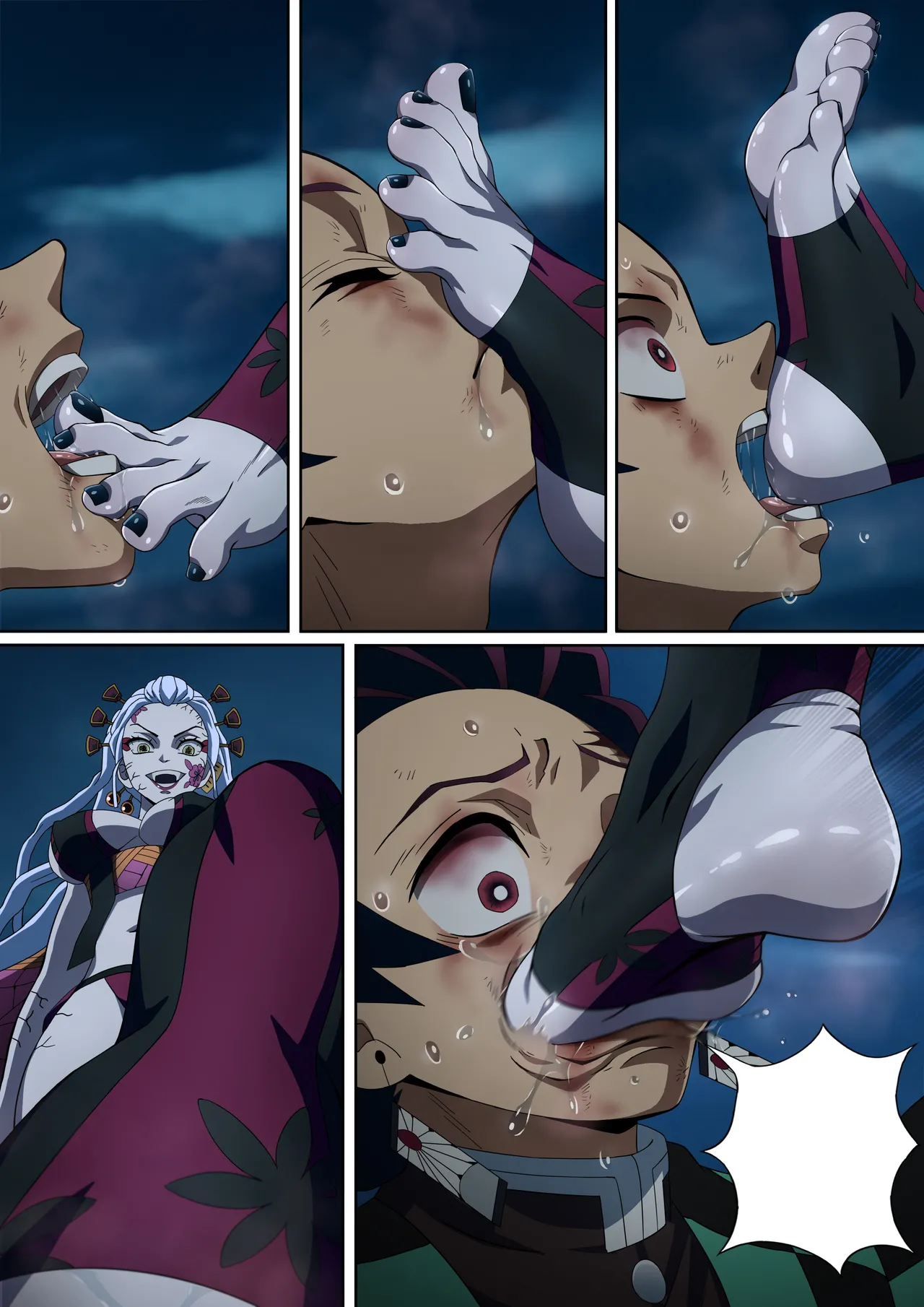 Daki’s Blood Demon Art: Trample 堕姫の血鬼術・紅蓮践踏 page 58 featuring nezuko kamado kimetsu no yaiba parody - big breasts humiliation hentai manga - read online free