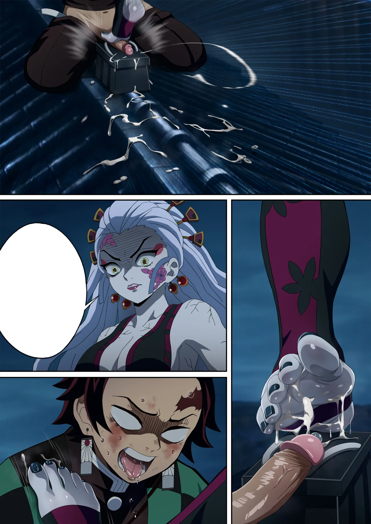 Daki’s Blood Demon Art: Trample 堕姫の血鬼術・紅蓮践踏 page 62 featuring tanjirou kamado kimetsu no yaiba parody - sole male full color hentai manga - read online free