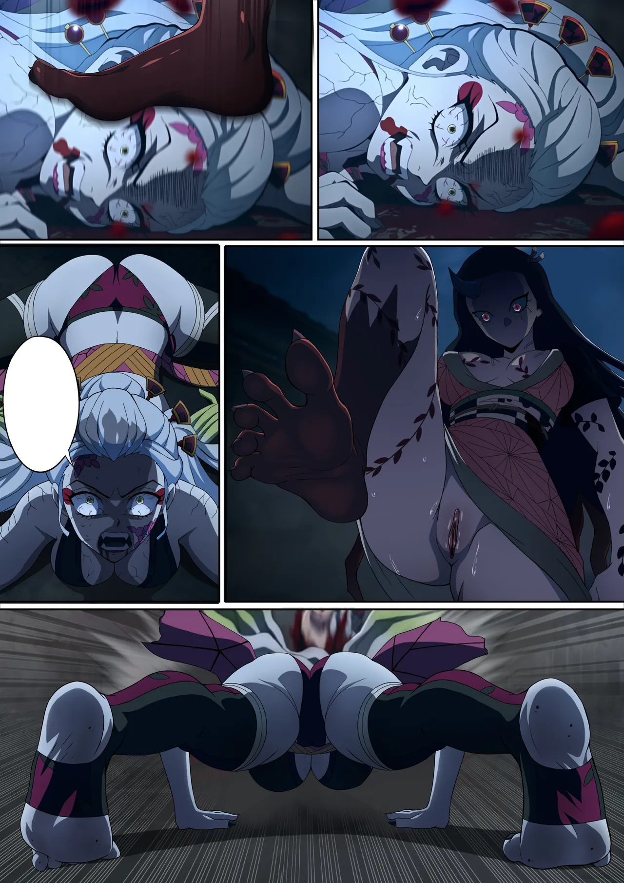 Daki’s Blood Demon Art: Trample 堕姫の血鬼術・紅蓮践踏 page 69 featuring nezuko kamado kimetsu no yaiba parody - big breasts humiliation hentai manga - read online free