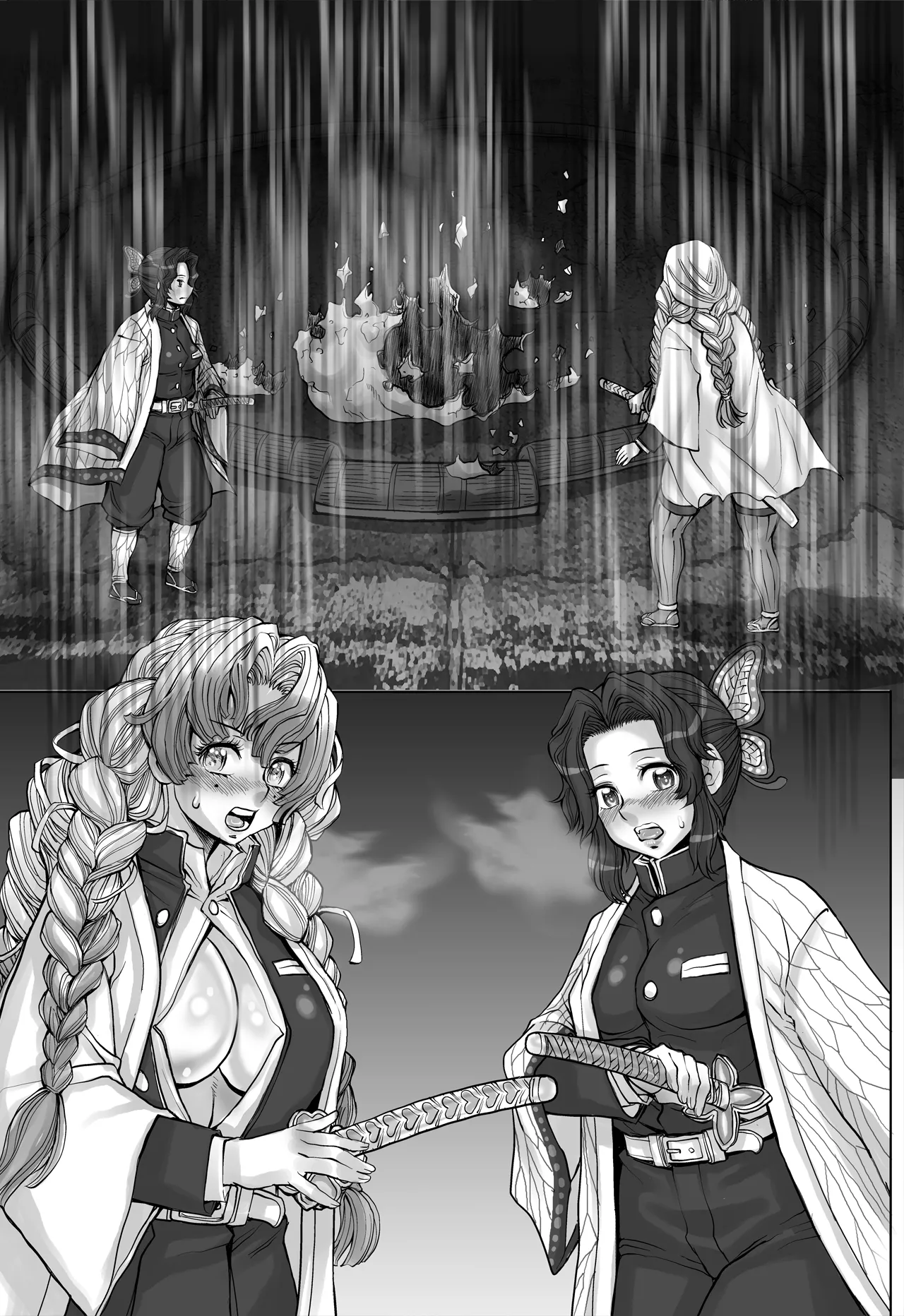 Zenra ni Mawashi de Sumou o Toranai to Derarenai Heya page 47 featuring shinobu kochou kimetsu no yaiba parody - hairy big breasts hentai manga - read online free