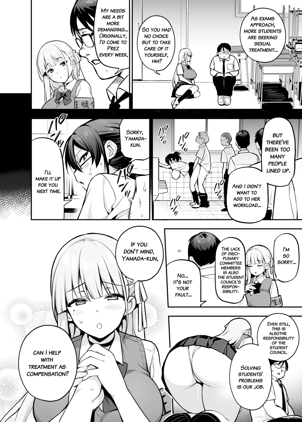 Akogare no Seitokaichou ga Kyonyuu Sugiru Ken 2 | About the Beloved Student President's Huge Tits 2 page 27 original parody - handjob sweating hentai manga - read online free