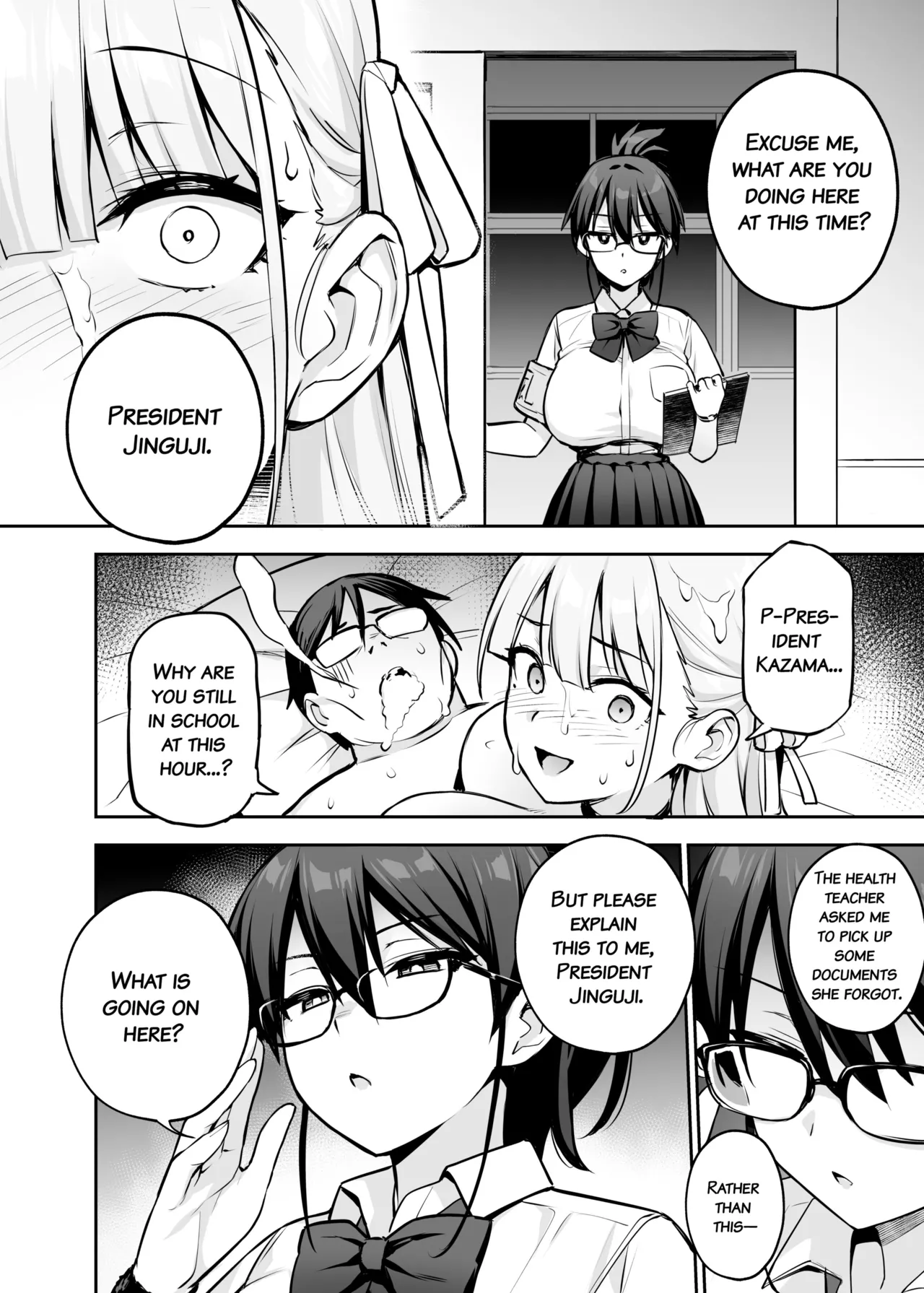 Akogare no Seitokaichou ga Kyonyuu Sugiru Ken 2 | About the Beloved Student President's Huge Tits 2 page 37 original parody - handjob sweating hentai manga - read online free