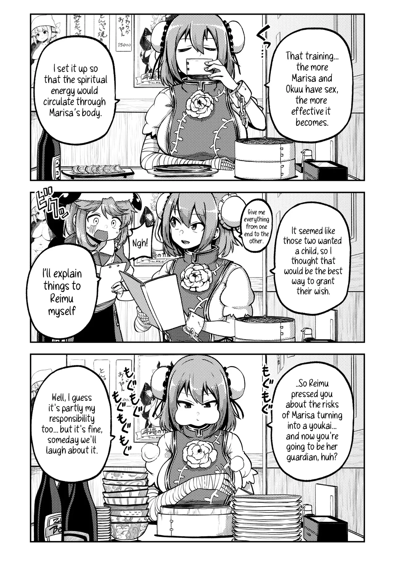 Futanari Marisa to Okuu Zenpen | Futanari Marisa and Okuu – Complete Edition page 28 featuring kasen ibara touhou project parody - ttf threesome futanari hentai manga - read online free
