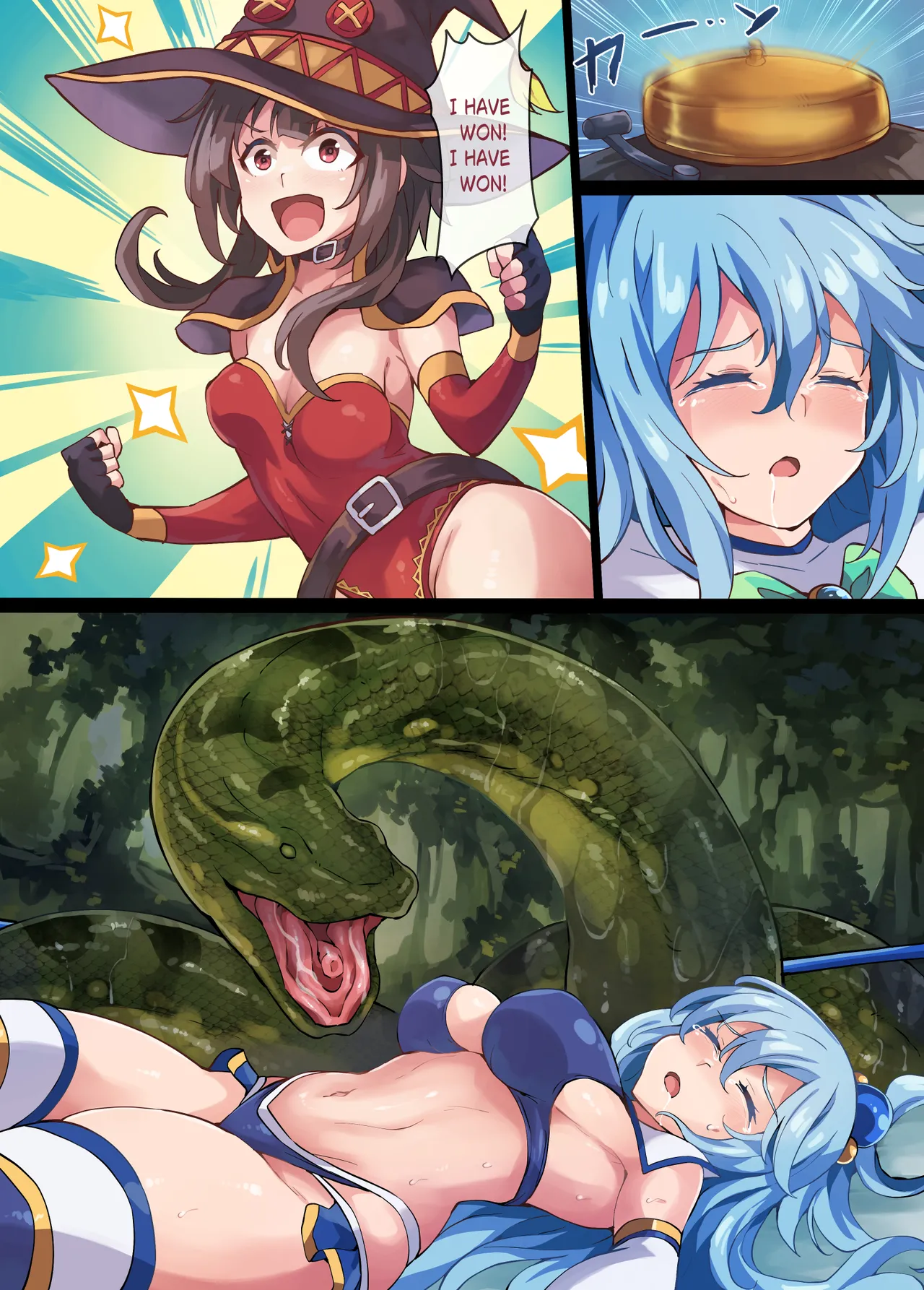 Kono Subarashii Wrestle Quest! page 23 featuring aqua kono subarashii sekai ni syukufuku o parody - big breasts swimsuit hentai manga - read online free