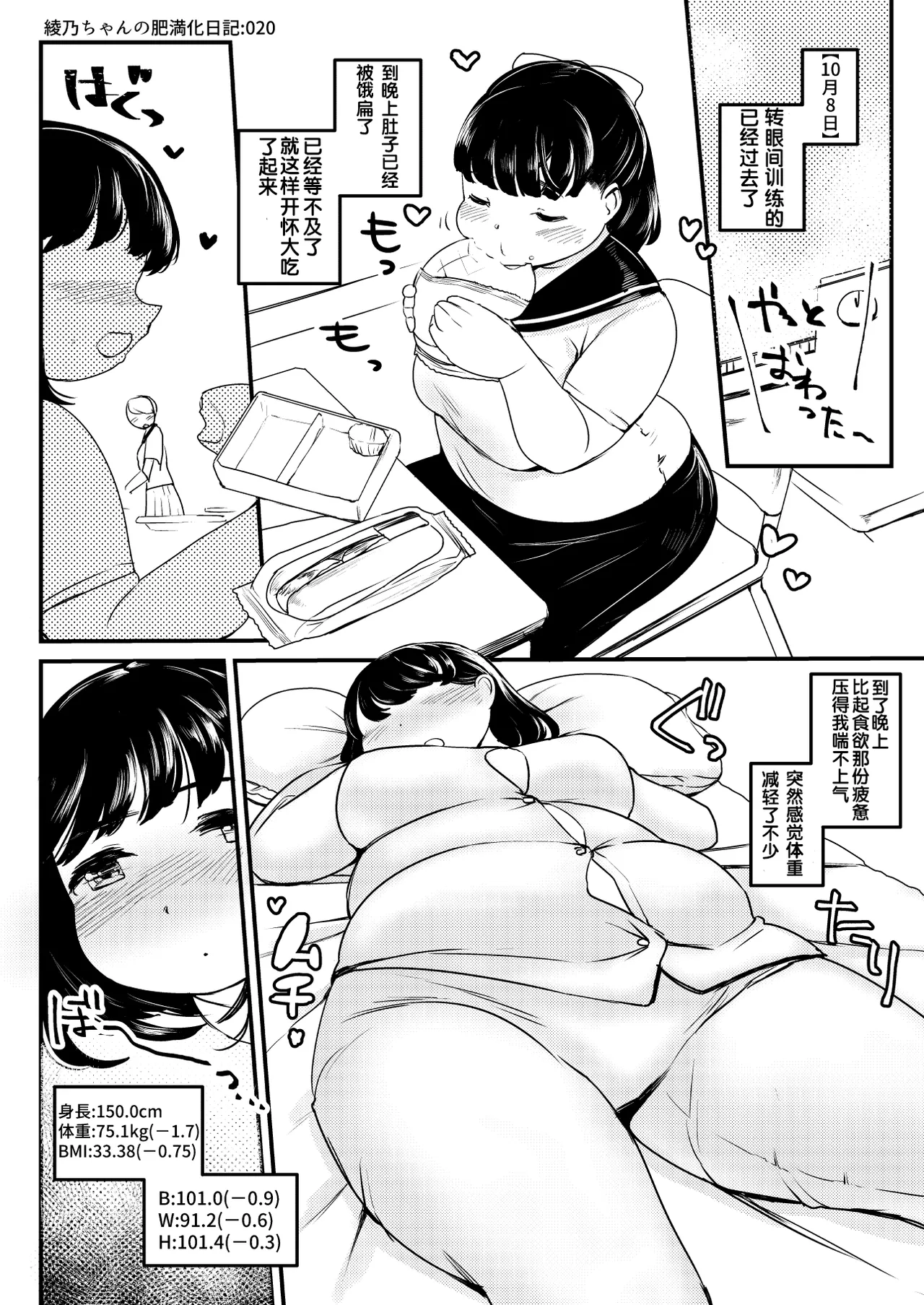 绫乃的育肥日记 1~20 page 20 original parody - bbw weight gain hentai manga - read online free
