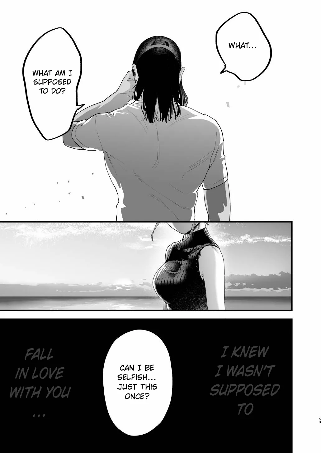 [Mushaburu (Musha Sabu)] Suki ni Nattara Dame, Nano ni -Hitozuma no Osananajimi- | I Shouldn't Fall in Love, But... -My Married Childhood Friend- [English] [ConTL] [Digital] page 53 original parody - kissing piercing hentai manga - read online free