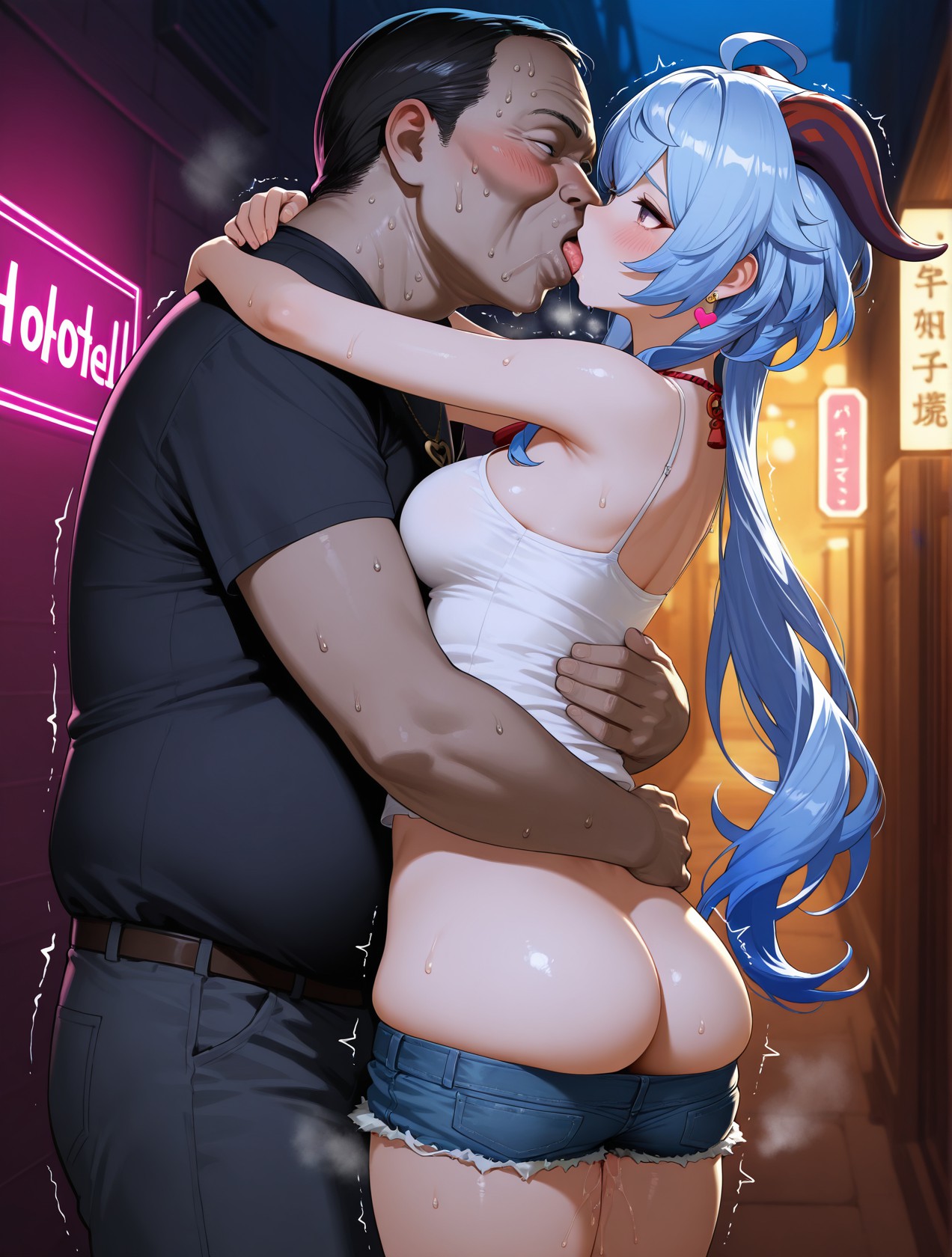 ganyu STREETWALKER 立ちんぼ page 47 featuring ganyu genshin impact parody - big penis very long hair hentai manga - read online free