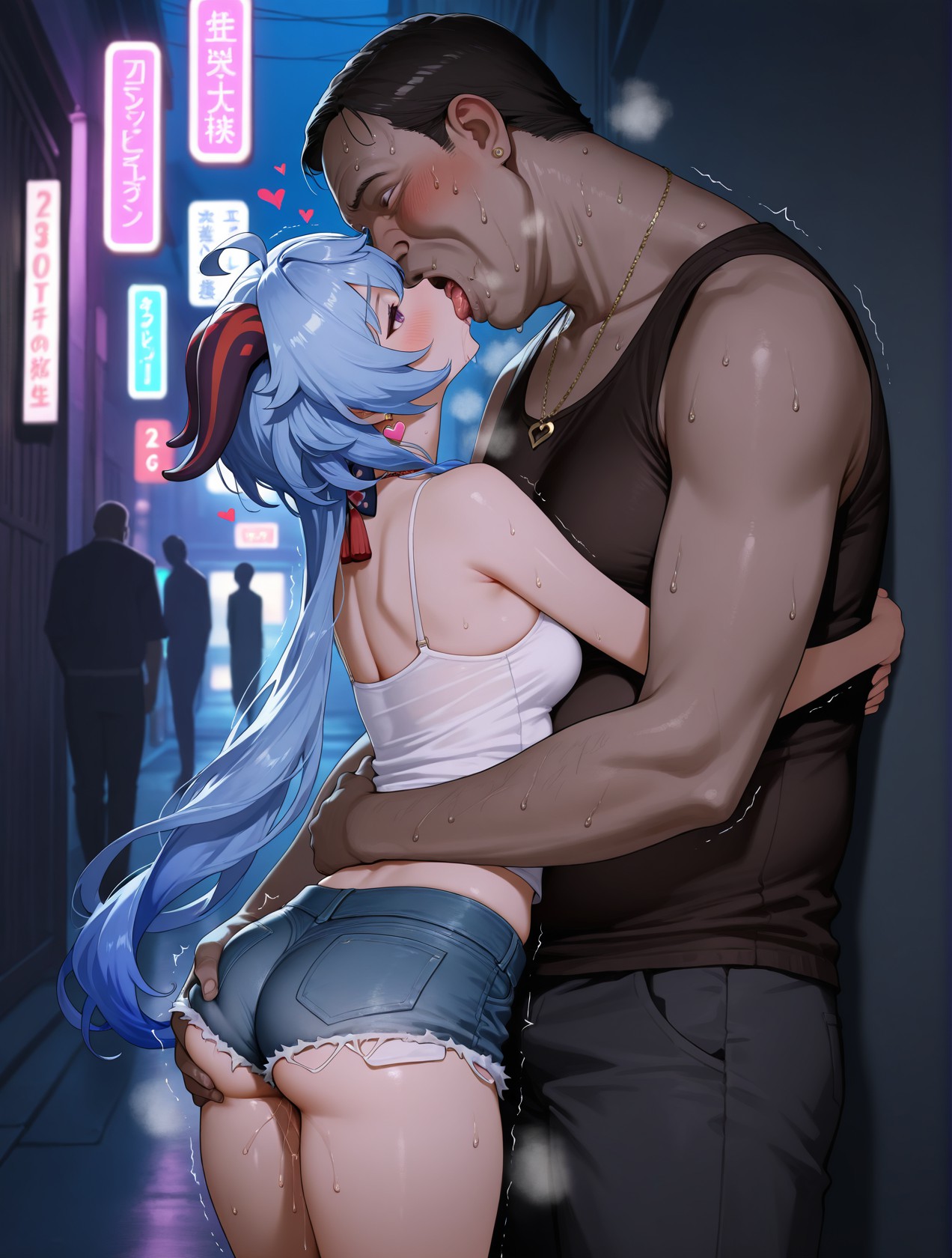 ganyu STREETWALKER 立ちんぼ page 50 featuring ganyu genshin impact parody - big penis very long hair hentai manga - read online free