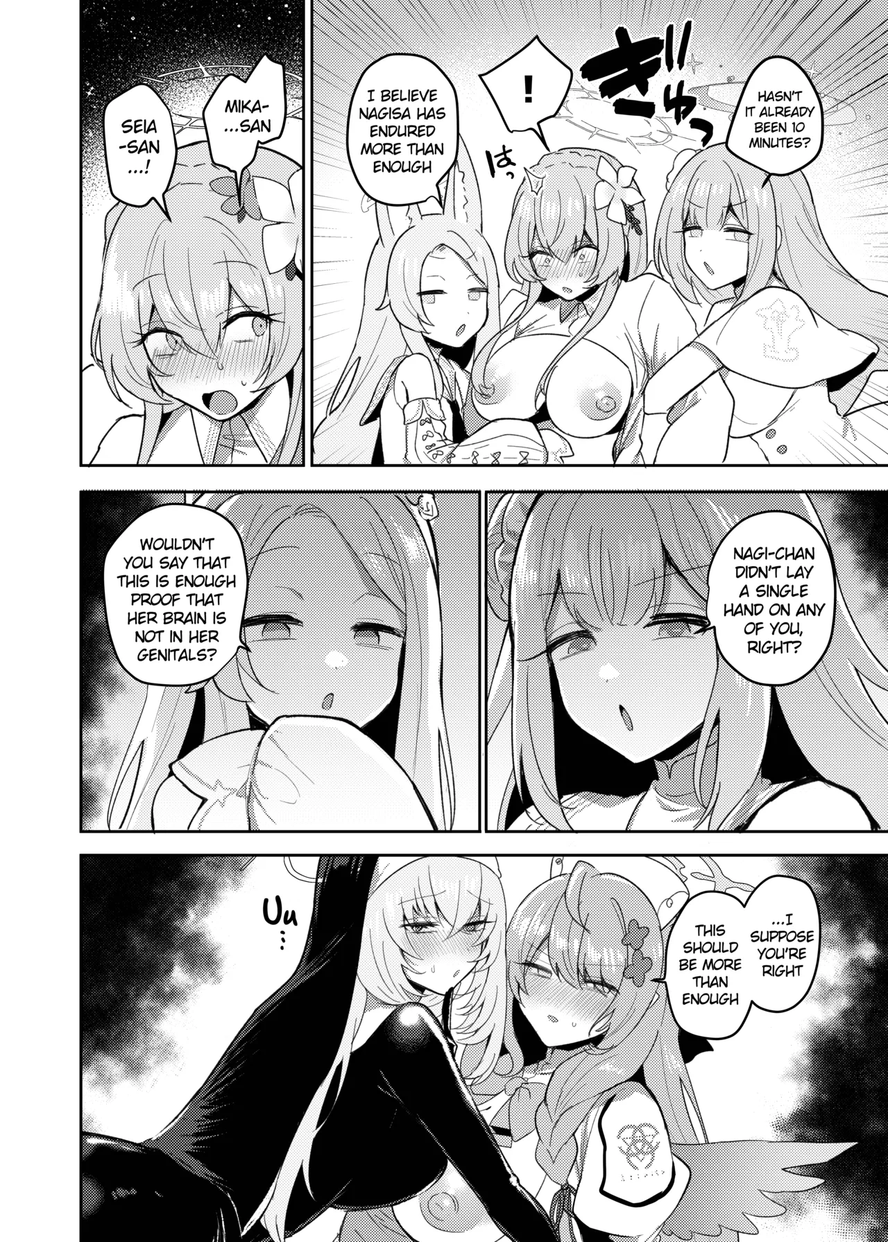 Futanari Tea Party Dosukebe Tougijou Nagisa VS Sisterhood + Kyuugo Kishidan page 23 featuring seia yurizono blue archive parody - paizuri big breasts hentai manga - read online free