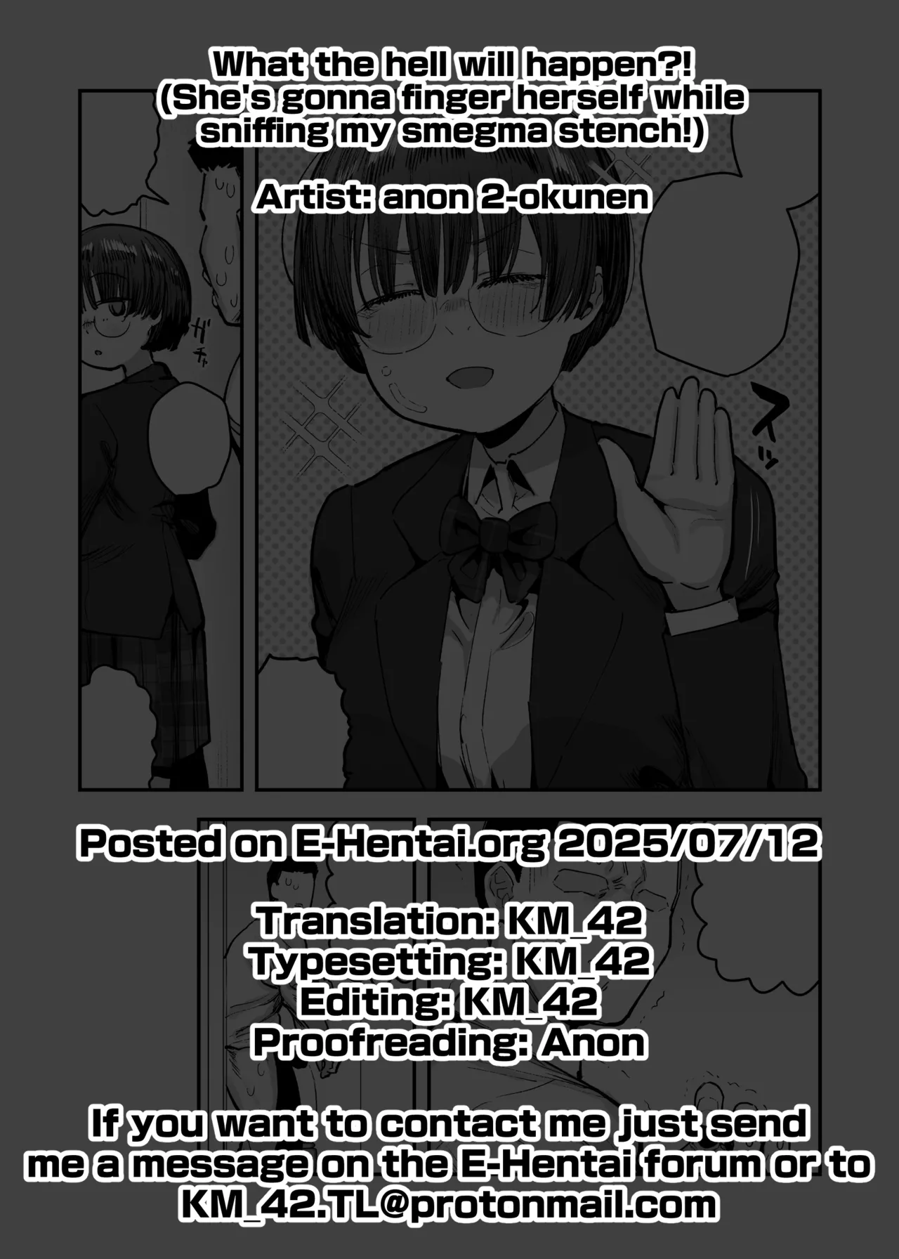 [Anon 2-okunen] Ittai Dou Natte Shimau no ka!? (Chinkasu shuu Okazu ni Onanie Saremasu) | What the hell will happen?! (She's gonna finger herself while sniffing my smegma stench!) [English] [KM_42] [Ongoing] page 137 original parody - big breasts glasses hentai manga - read online free