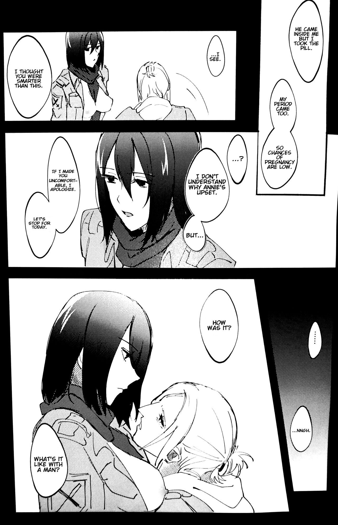 Gukou page 12 featuring mikasa ackerman shingeki no kyojin parody - rough translation yuri hentai manga - read online free