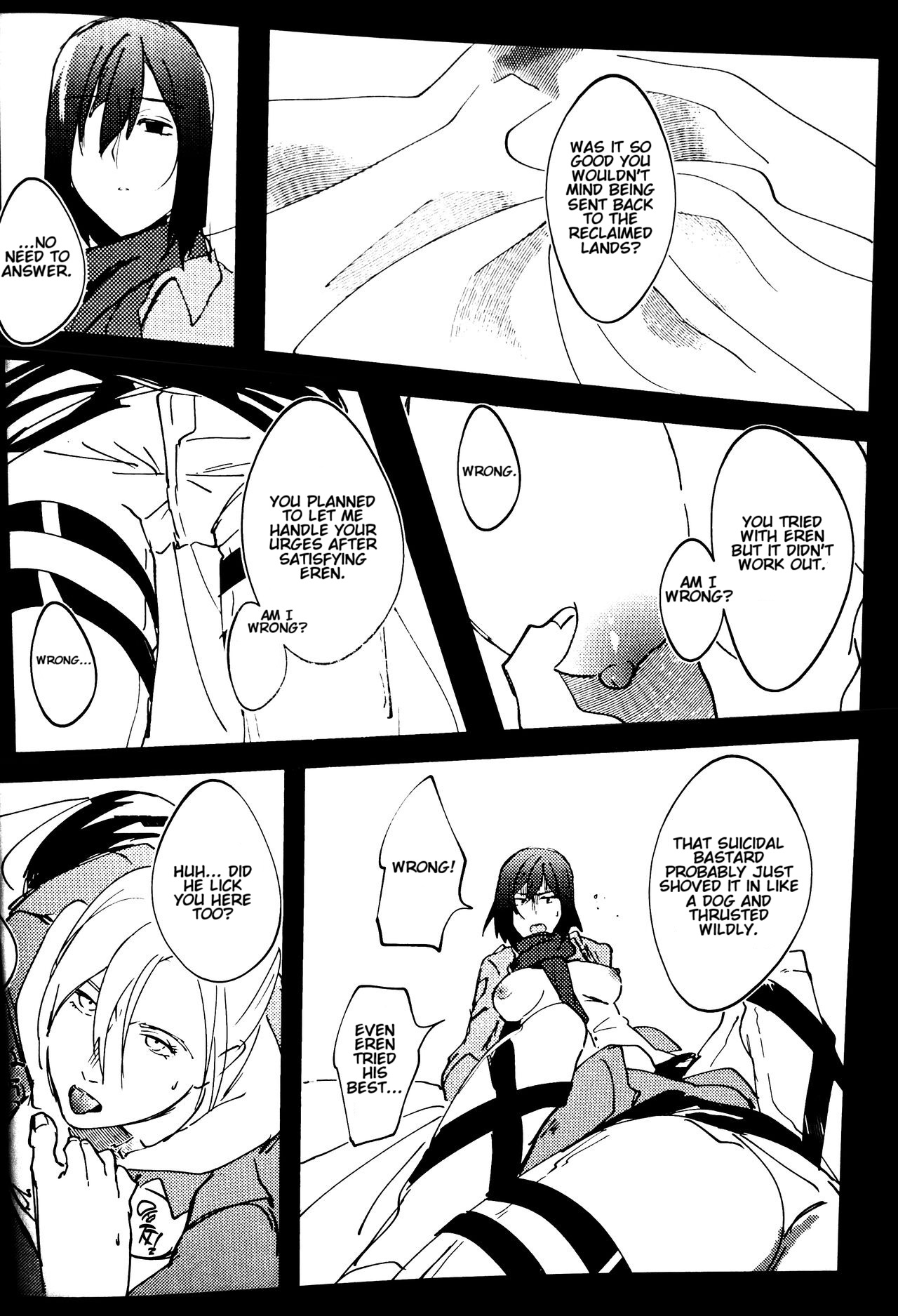 Gukou page 13 featuring mikasa ackerman shingeki no kyojin parody - rough translation yuri hentai manga - read online free