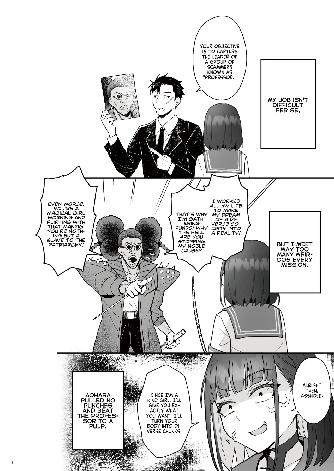 Moto Mahou Shoujo no Shigoto Hanashi Ao Zenjitsutan | Former Magical Girl Blue's Work: The Prequel page 39 original parody - squirting scar hentai manga - read online free