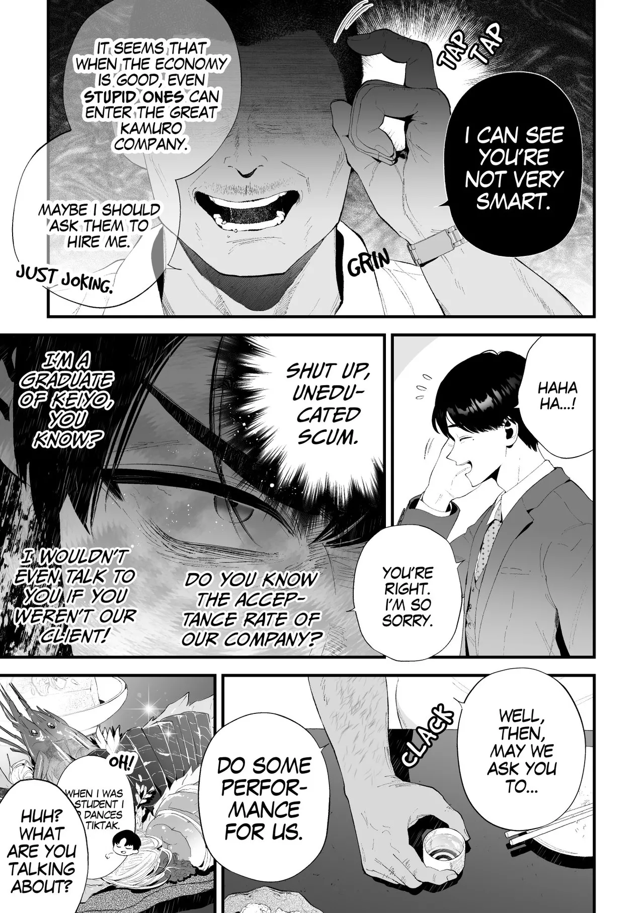 Kuzu na Elite Shinnyuu Shain-kun Kyousei Chinpo Marudashi Enkaigei de Buzama Ochi | The Unsightly Nude Performance of an Elite Employee page 15 original parody - humiliation group hentai manga - read online free