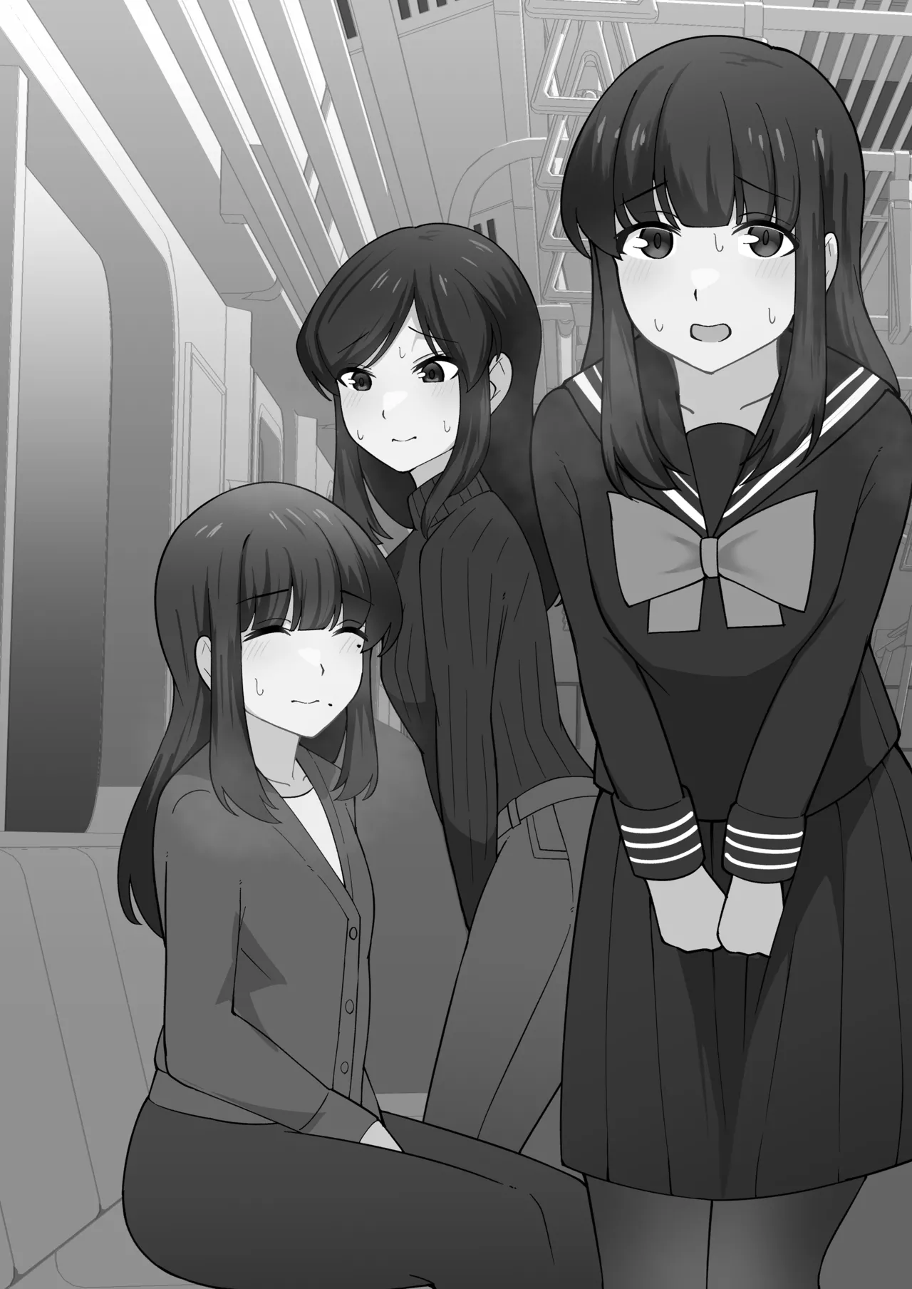 Gaman Ressha ni Nottemita! page 77 original parody - females only schoolgirl uniform hentai manga - read online free