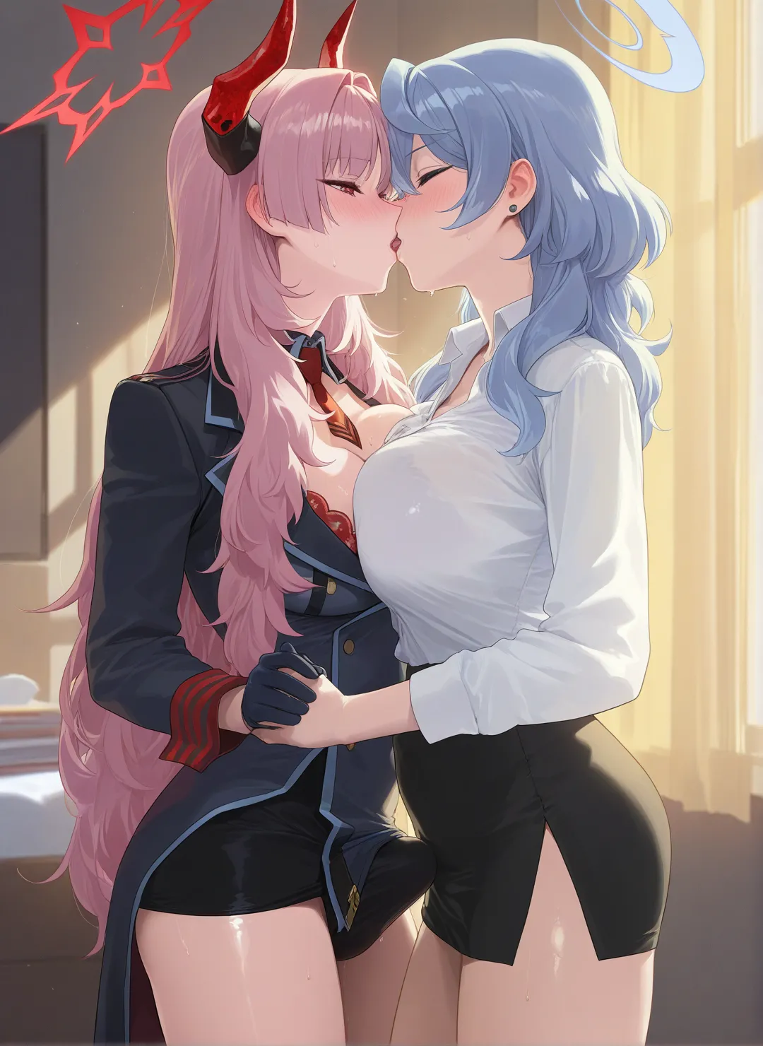 Ako x Satsuki Rametaki page 81 featuring ako amau blue archive parody - futanari blowjob hentai manga - read online free