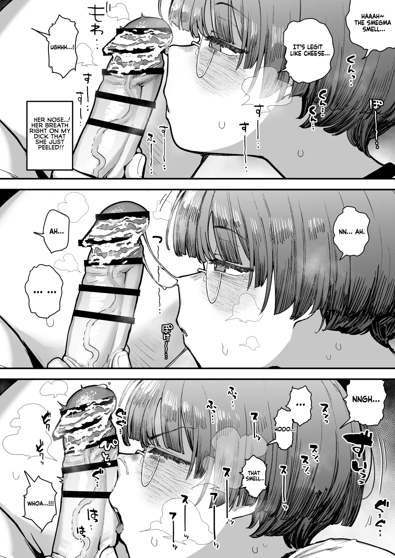 [Anon 2-okunen] Ittai Dou Natte Shimau no ka!? (Chinkasu shuu Okazu ni Onanie Saremasu) | What the hell will happen?! (She's gonna finger herself while sniffing my smegma stench!) [English] [KM_42] [Ongoing] page 63 original parody - big breasts glasses hentai manga - read online free