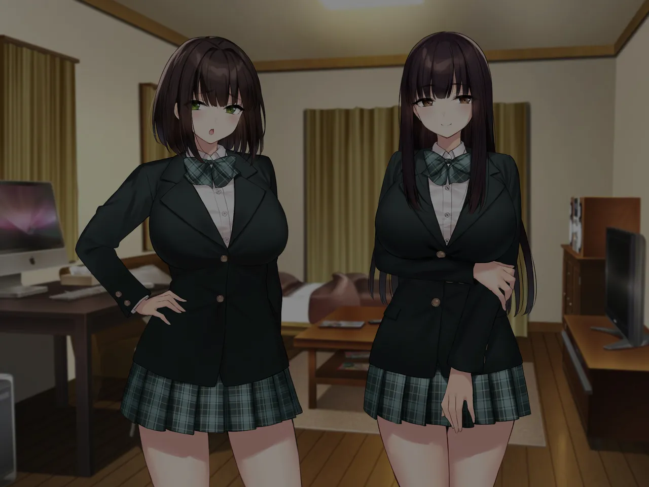 Kyonyuu na Senpai? Kyonyuu na Osananajimi? Futari to Harem H…suru? page 152 original parody - kissing big breasts hentai manga - read online free