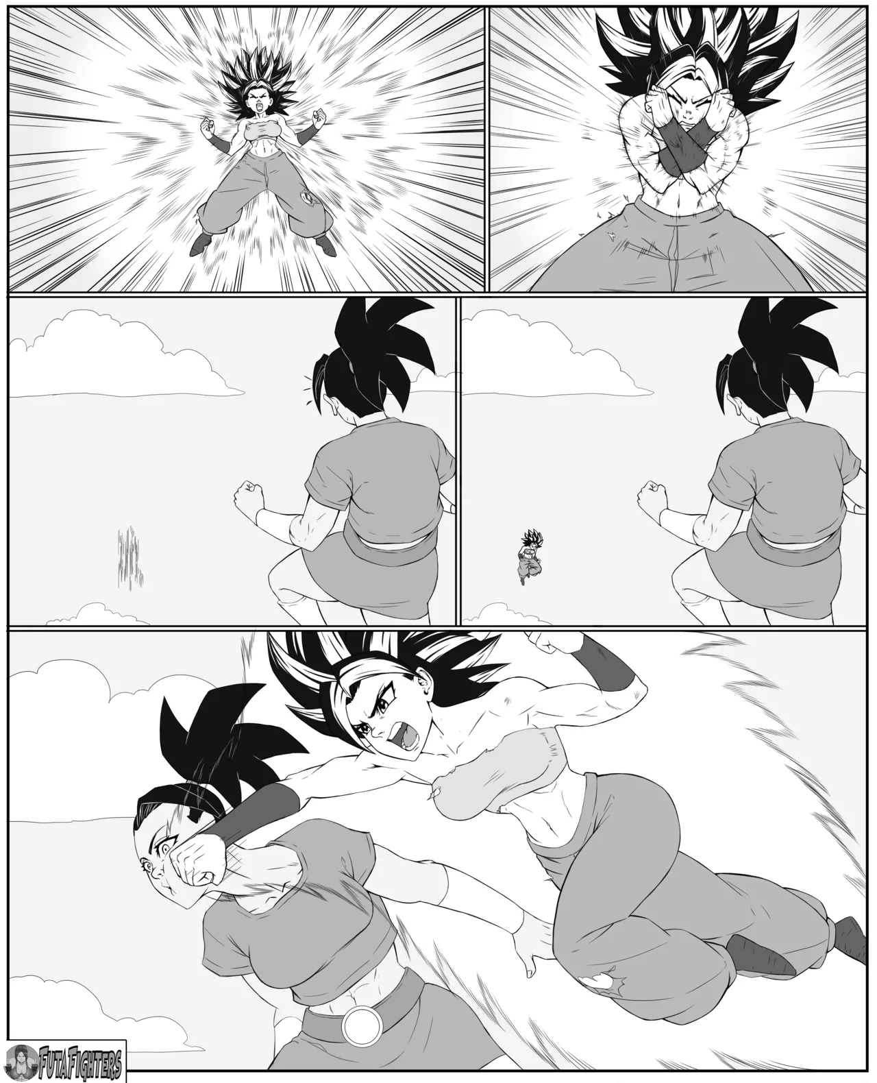 Caulifla vs Kale FutaFighters ongoing page 13 featuring kale dragon ball z parody - shemale catfight hentai manga - read online free