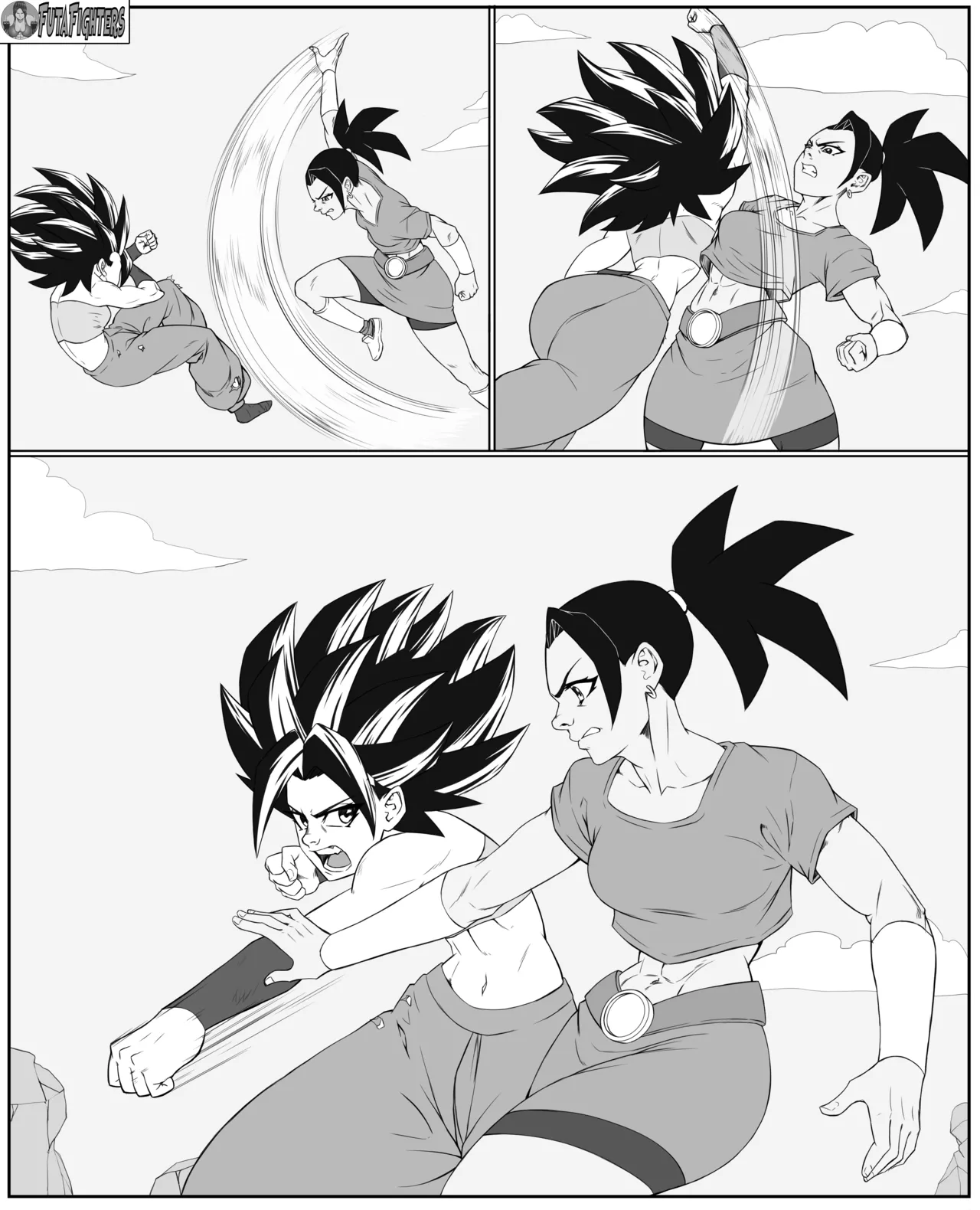Caulifla vs Kale FutaFighters ongoing page 16 featuring kale dragon ball z parody - shemale catfight hentai manga - read online free