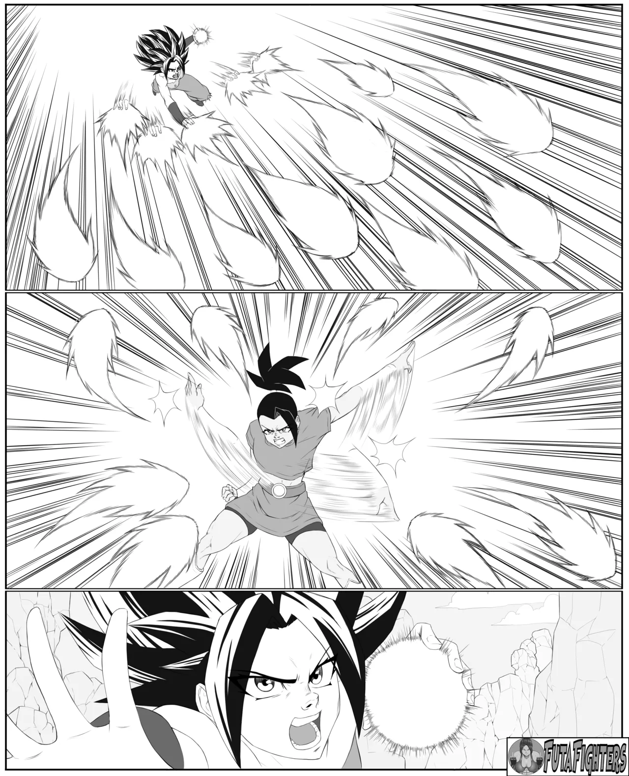 Caulifla vs Kale FutaFighters ongoing page 27 featuring kale dragon ball z parody - shemale catfight hentai manga - read online free
