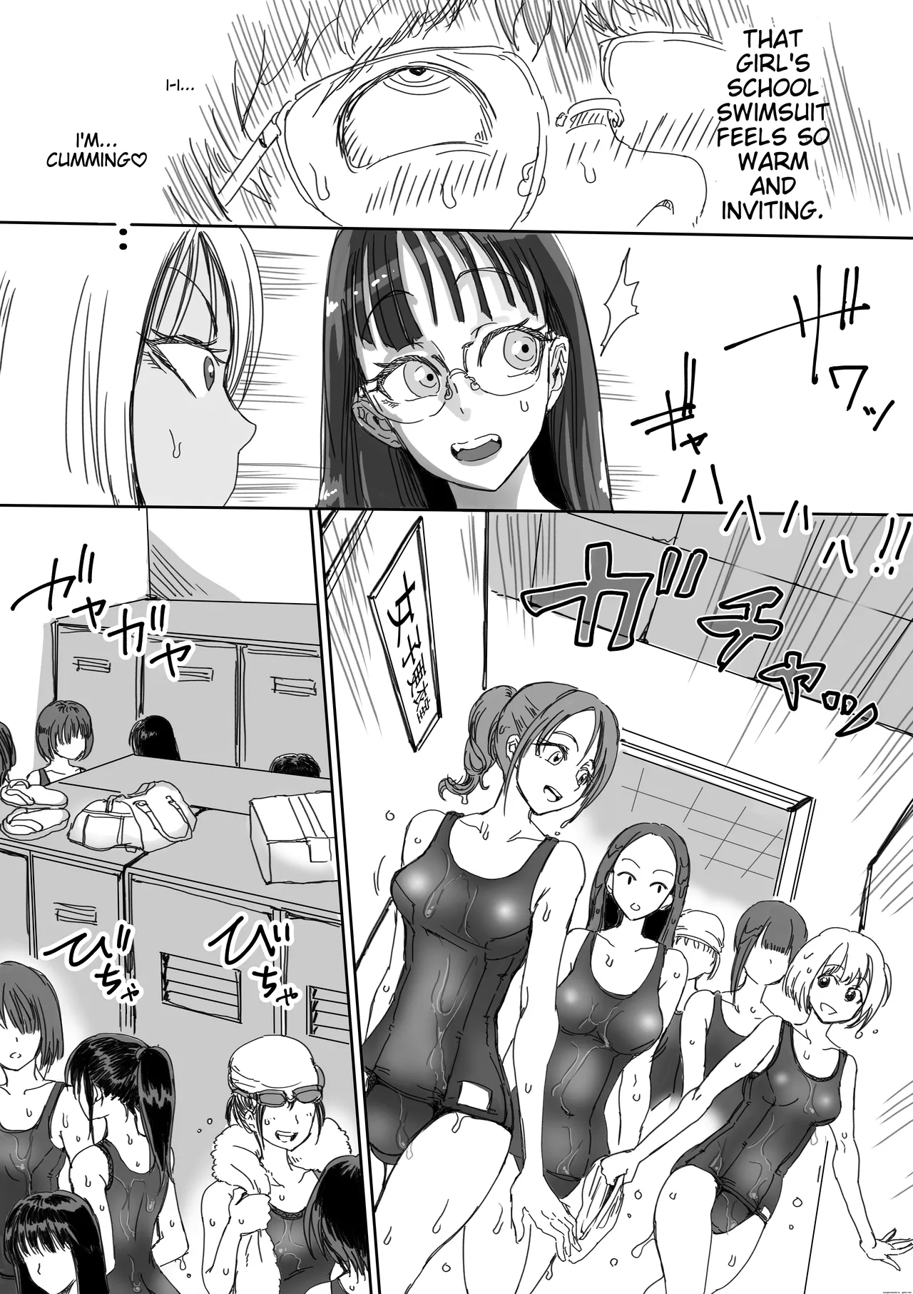 Sukumizu Bitch!! Joshi Kouishitsu de Doutei Gui | School Swimsuit Bitch! Deflowering Virgins in the Girls' Locker Room page 13 original parody - sole male nakadashi hentai manga - read online free