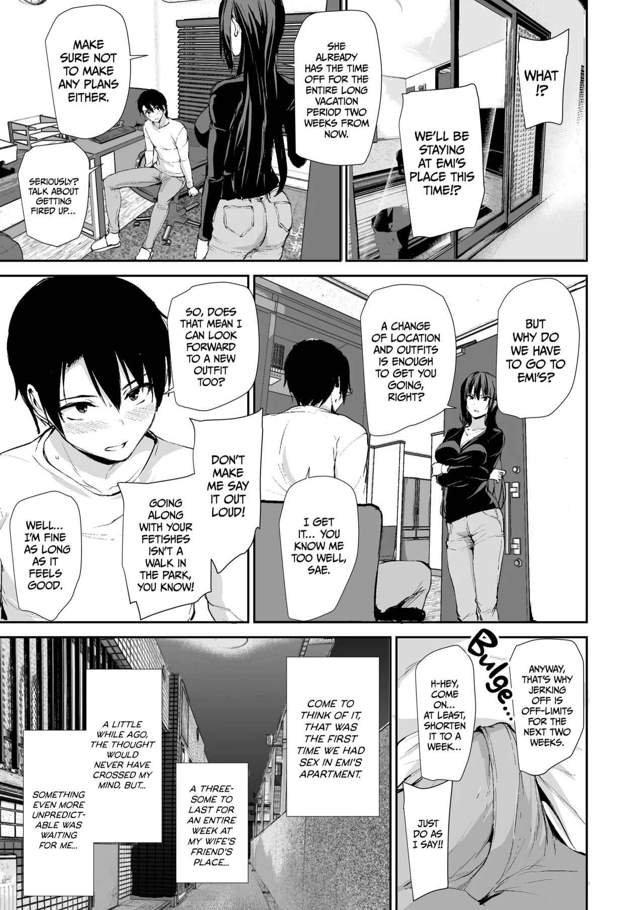 Kyonyuu Ga Futariinai To Bokkishinai Otto No Tame Ni Tomodachi O Tsuretekita Tsuma Chapter 1-3 page 146 - business suit sweating hentai manga - read online free