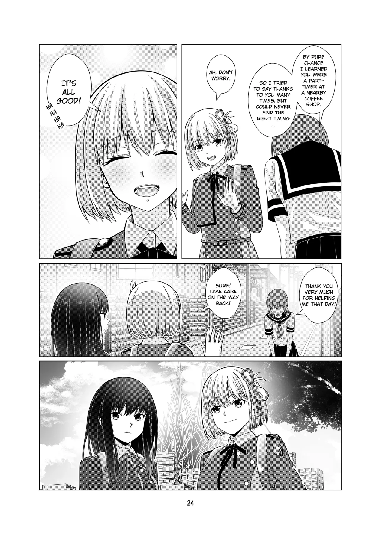 My Sweet Bodyguard page 25 featuring chisato nishikigi lycoris recoil parody - kissing females only hentai manga - read online free