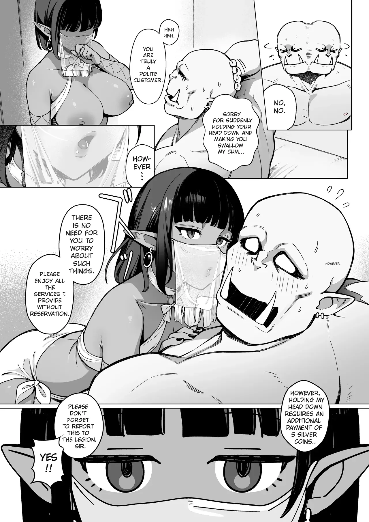 [(Sencha Bashira, Mugicha Bashira)] Fairy Brothel (Volume 1): The Virgin Orc Assigned To The Dark Skinned Elf [English] [Ertuwoop Scan Translation] page 15 original parody - sole female sole male hentai manga - read online free