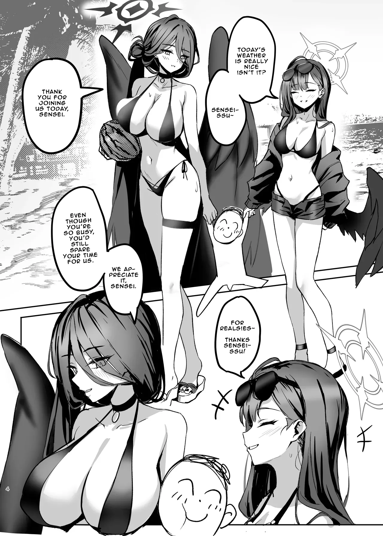 Page 4 of [Tatsunosaki (Akimori)] Sensei, Acchi de Ippatsu Iissu ka? | Sensei, Let's have a quickie over there (Blue Archive) [English] [Digital]