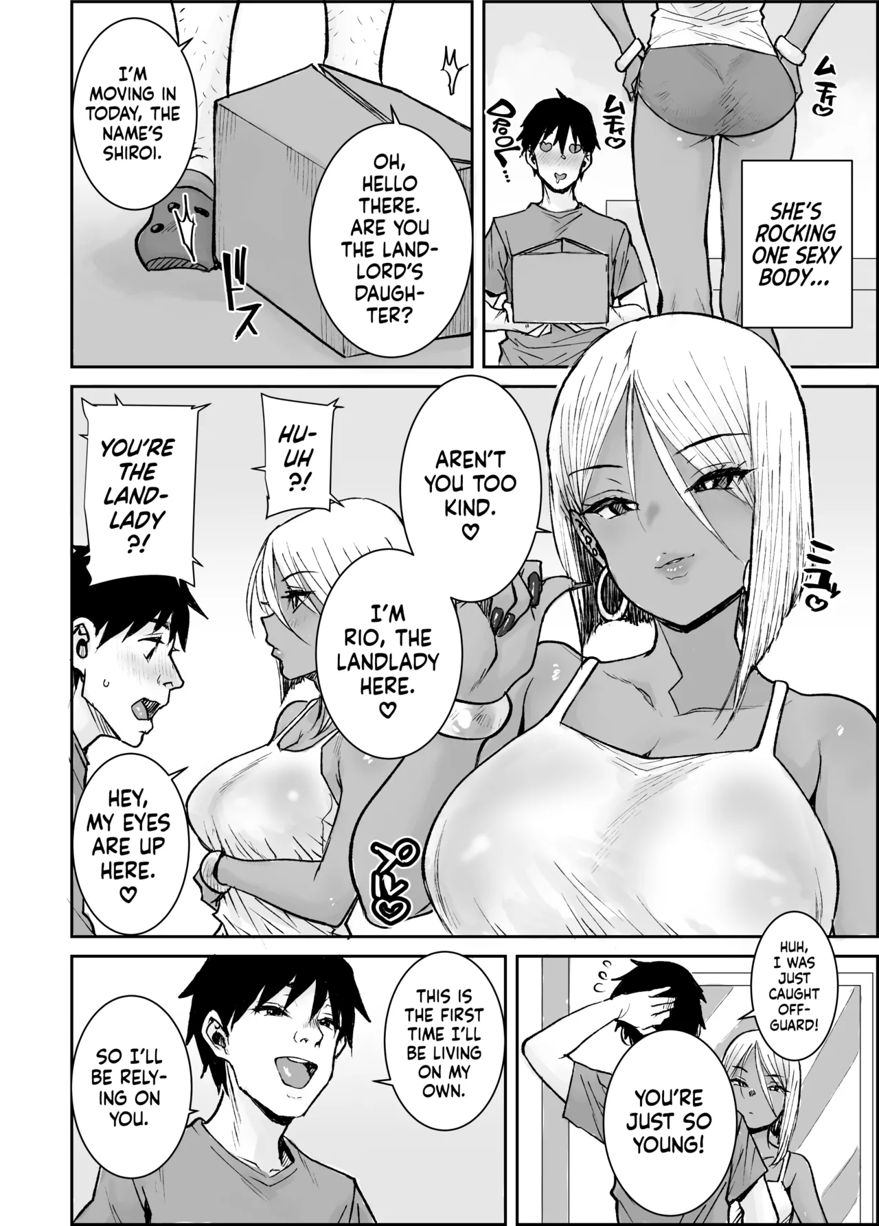 [Ponsuke] Daigaku no Ore, Kuro Gyaru Bijou Kanrinin-San (35) No Hageshii Kuiuchi Kijoui De Nama Nakadashi Shaimashita | I, Your Humble College Student, Busted Loads Into My 35 Y/O Dark-Skinned Gyaru Landlady While She Rode Me Cowgirl [English] [flash11] [Digital] - Page 3